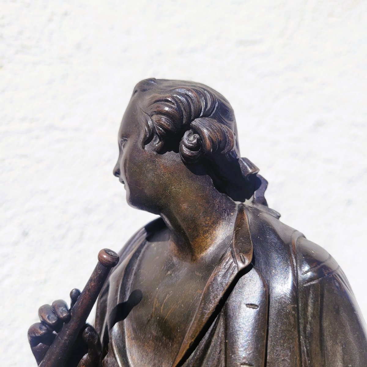 Couple de galants en bronze, H 31cm, XIXème siècle-photo-2