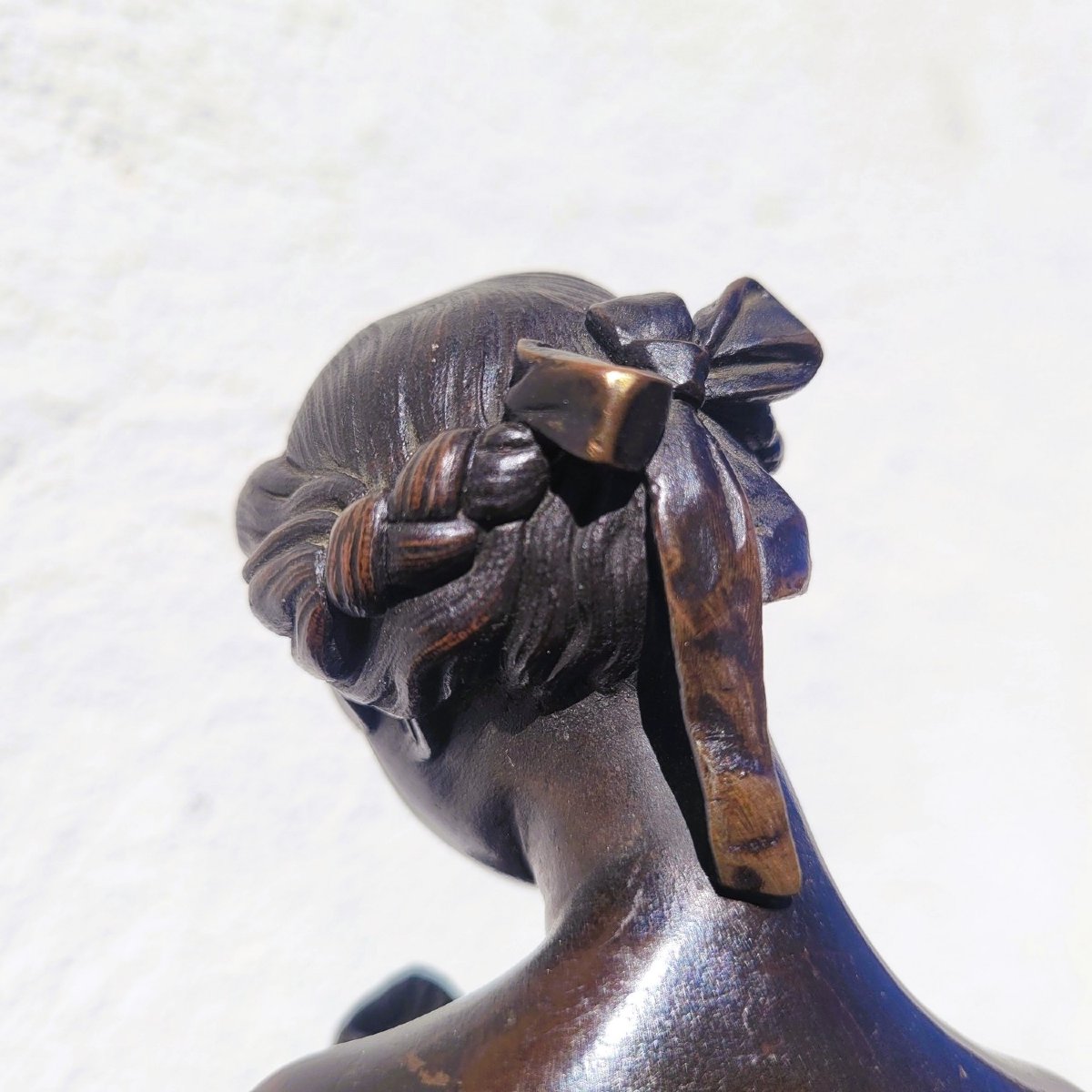 Couple de galants en bronze, H 31cm, XIXème siècle-photo-6