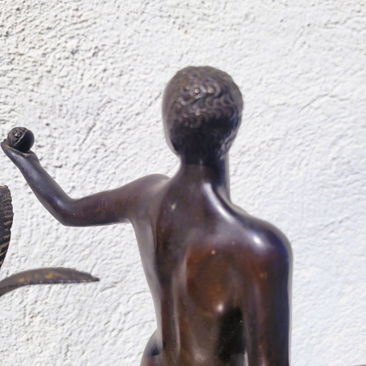 Homme avec antilope, H23 cm, bronze, XXème siècle-photo-5
