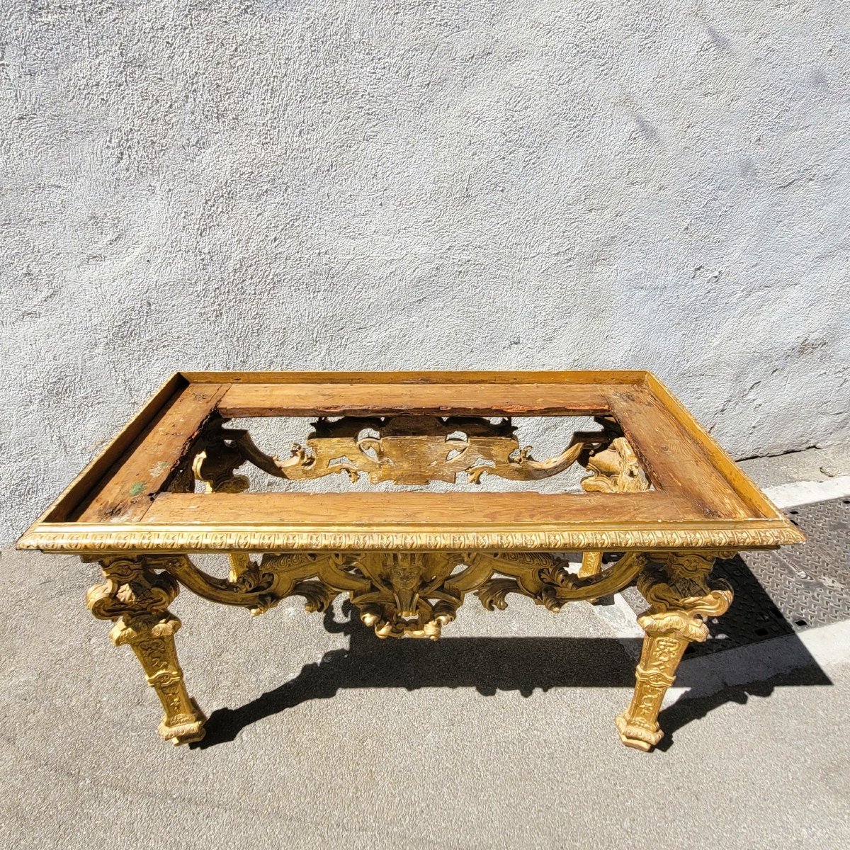 Large Center Table, L158cm, Piedmont, Louis XIV Period-photo-2