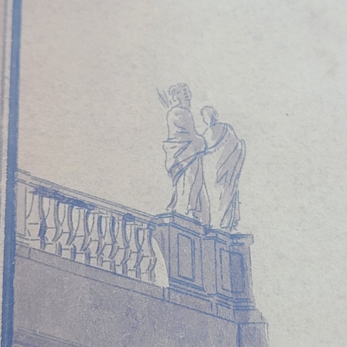 Suite Of 3 Views Of Rome, Framed Drawings, Illegible Signature, Early 19th Century-photo-8
