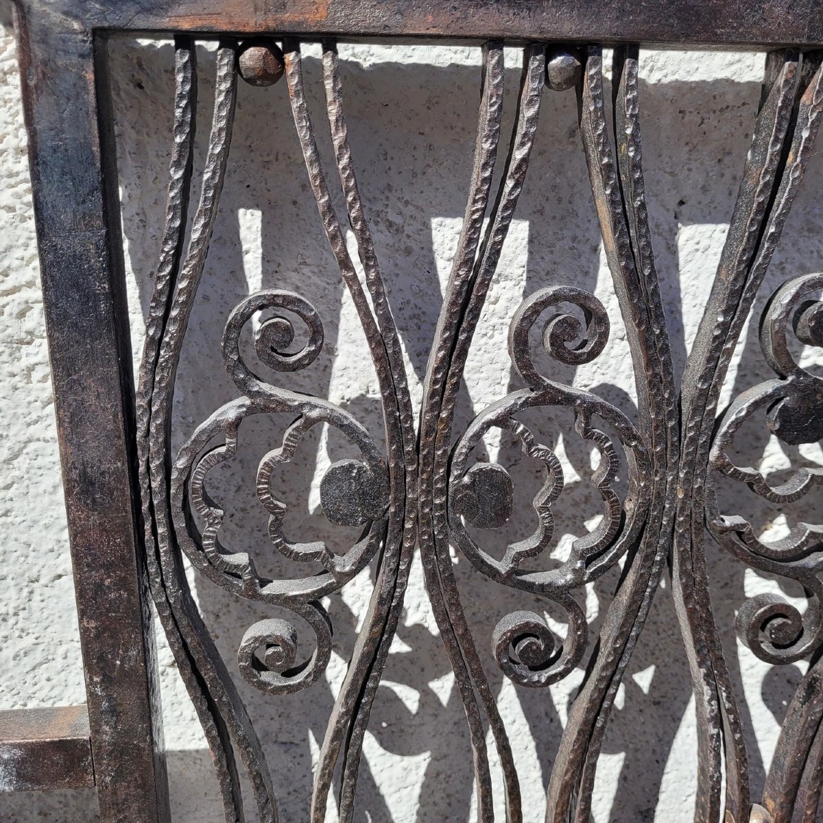 Suite Of 4 Wrought Iron Grills, Attributed To Edouard Schenck, Art Deco, 20th Century-photo-4