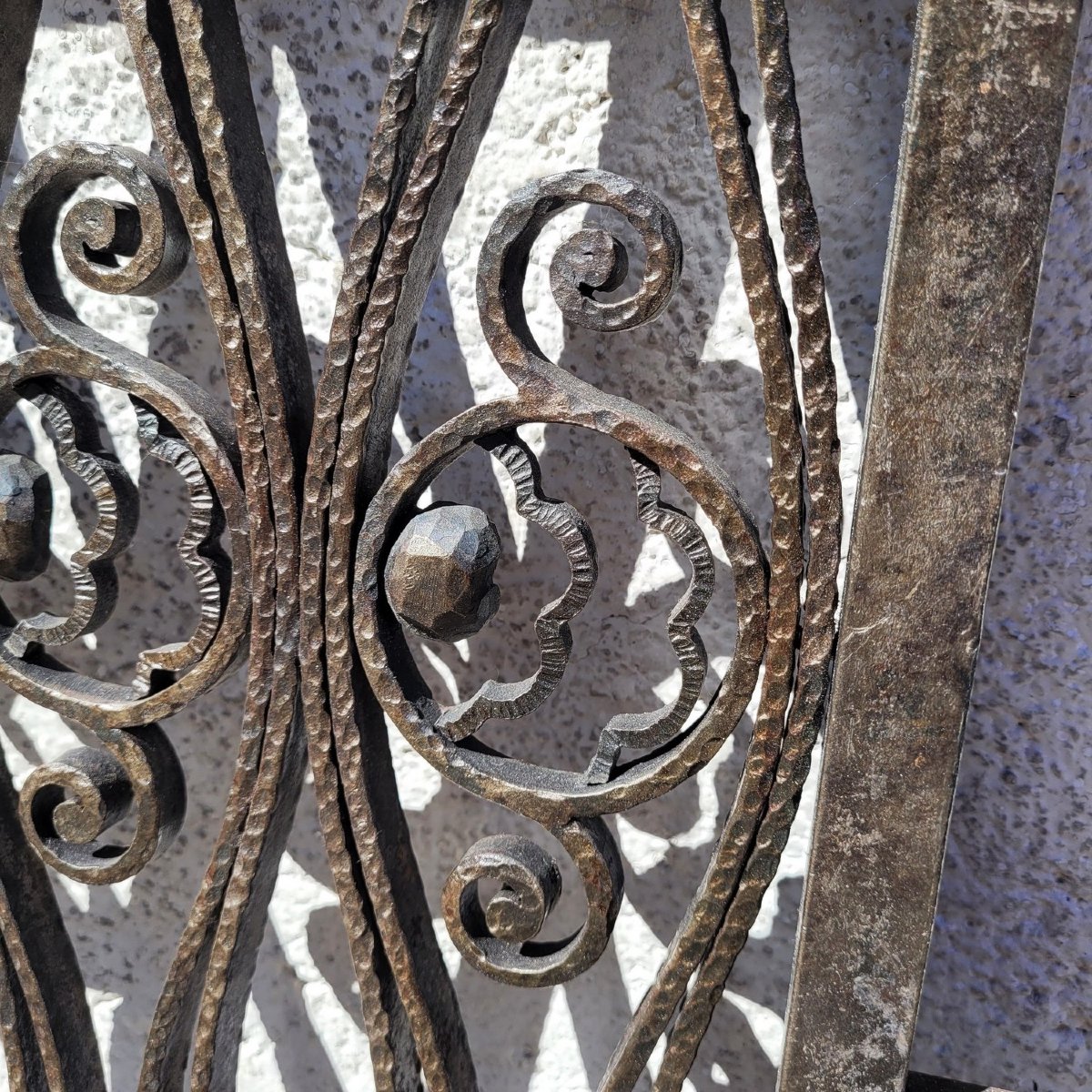 Suite Of 4 Wrought Iron Grills, Attributed To Edouard Schenck, Art Deco, 20th Century-photo-2