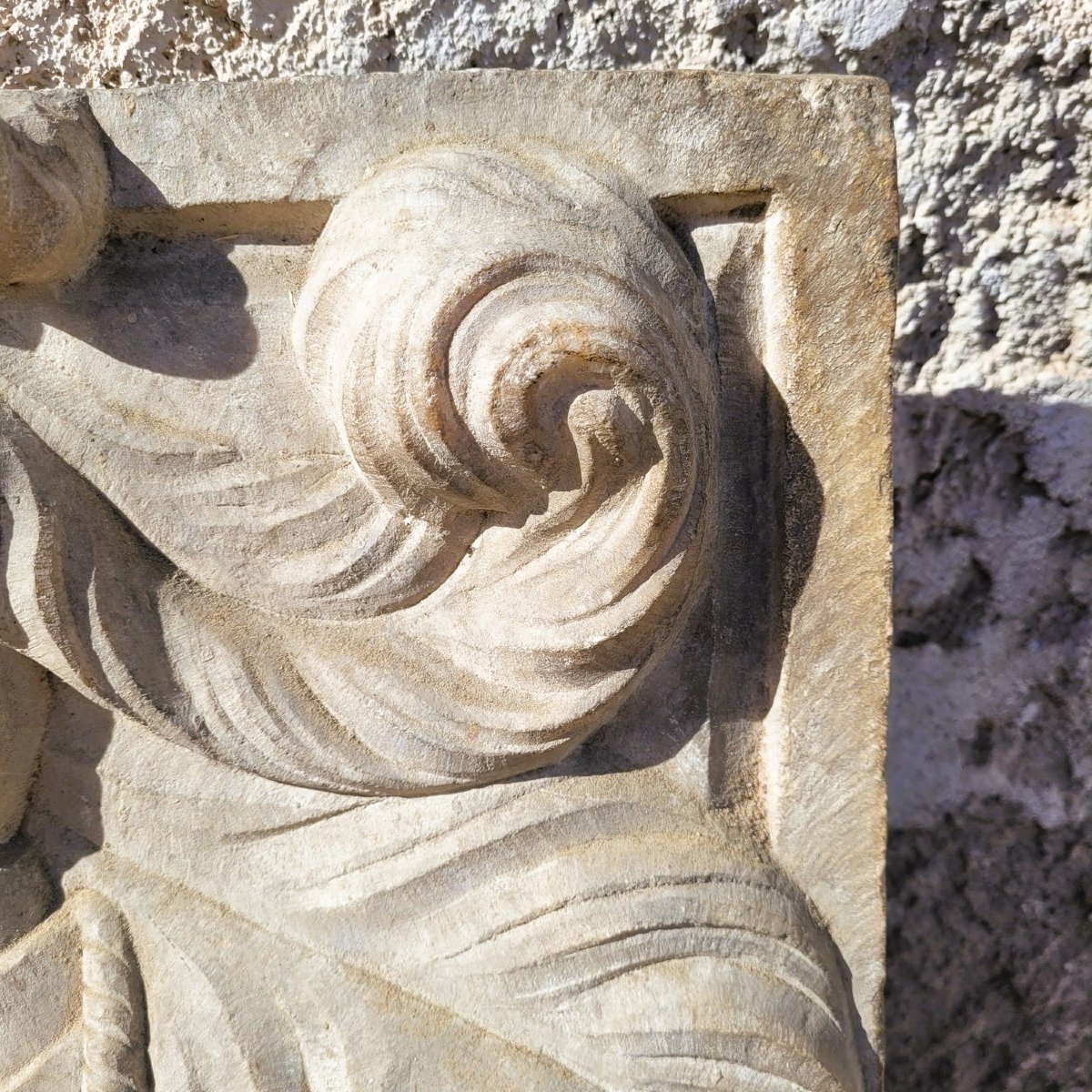 Blason H62cm, marbre sculpté de différentes armoiries, Epoque XVII ou avant-photo-3