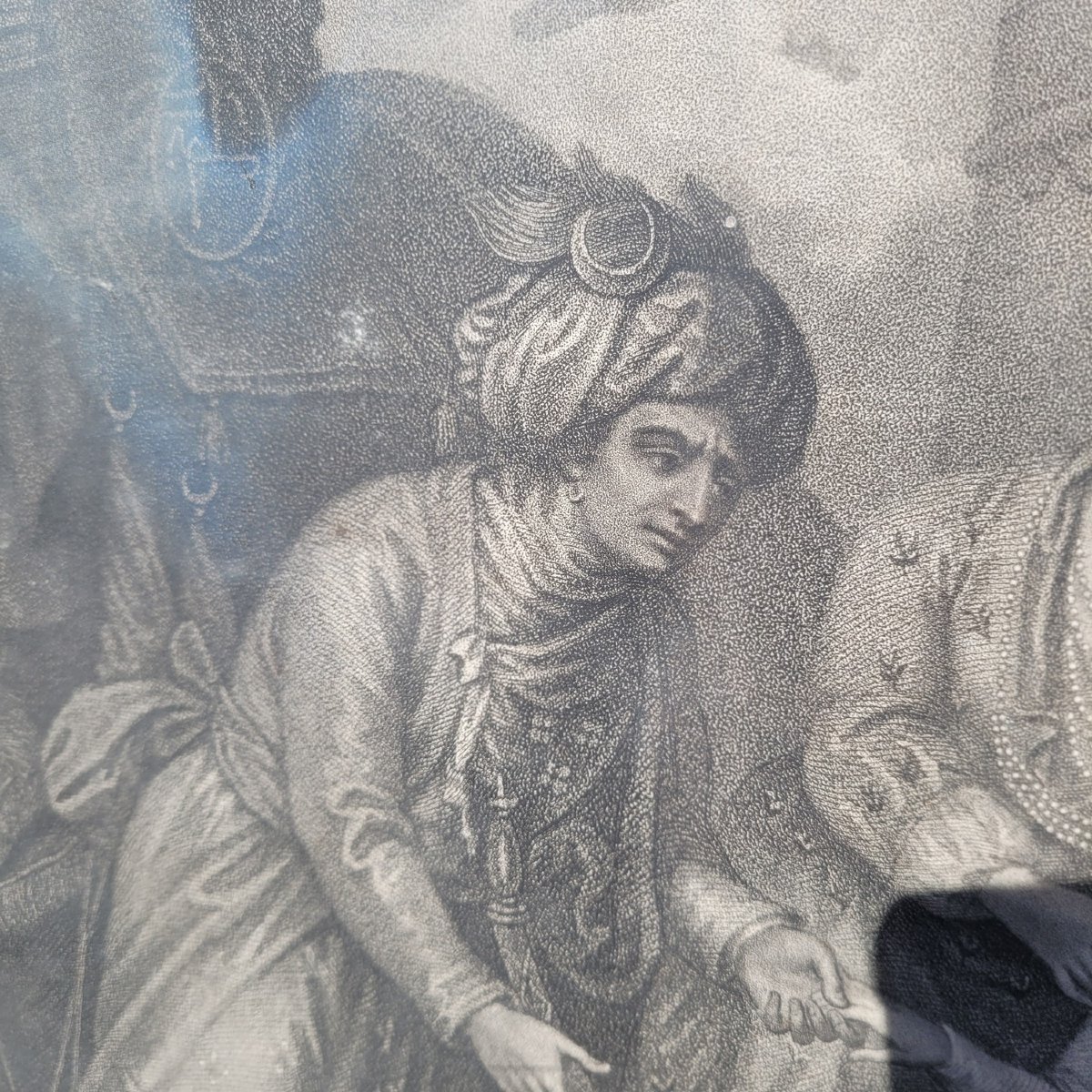 Departure Of Tippoo's Sons From Zenana, 78 X66cm, Large Framed Engraving, Late 18th Century-photo-5