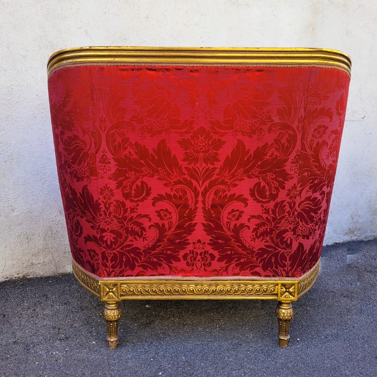 Louis XVI Style Bench In Gilded Wood, 20th Century-photo-5