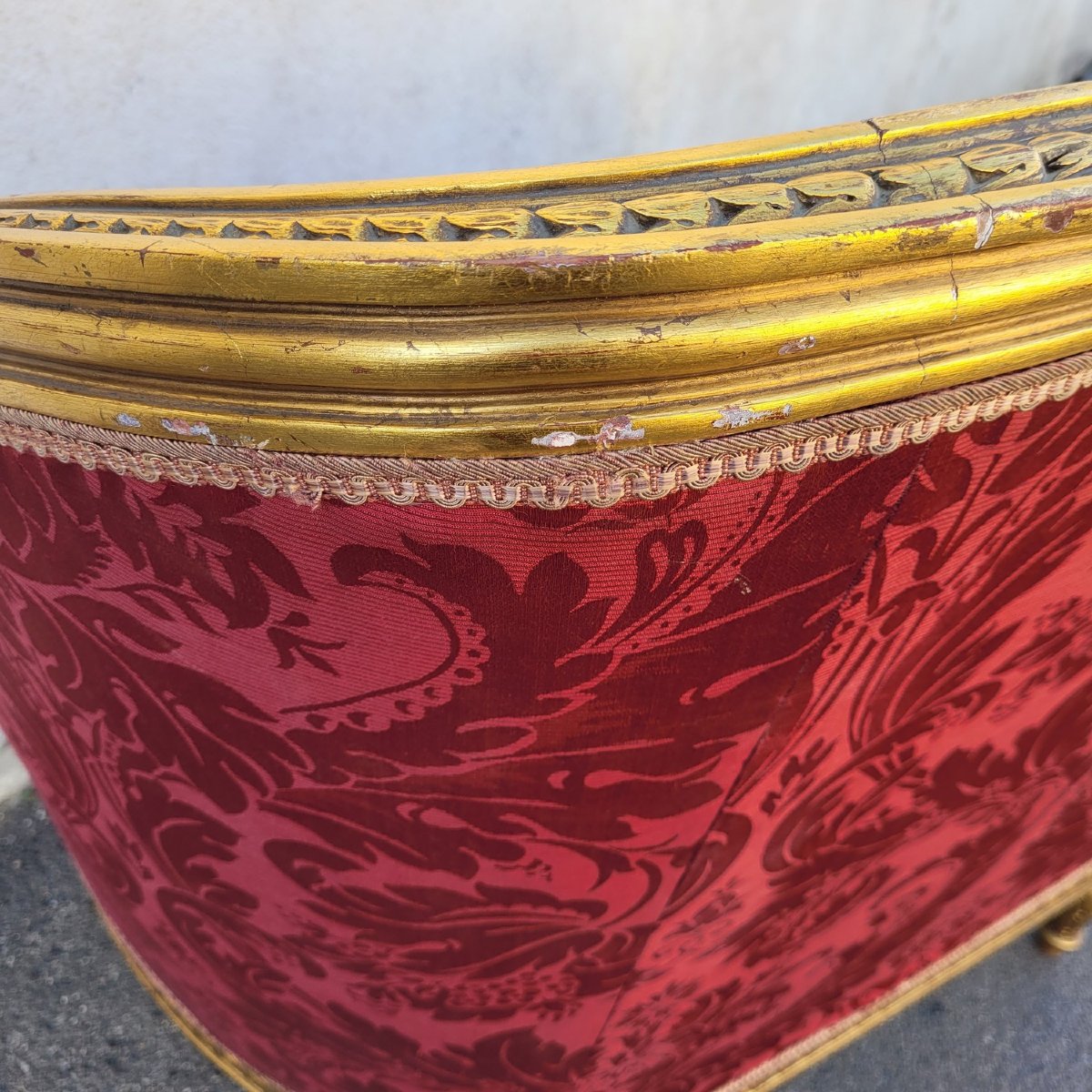 Louis XVI Style Bench In Gilded Wood, 20th Century-photo-7