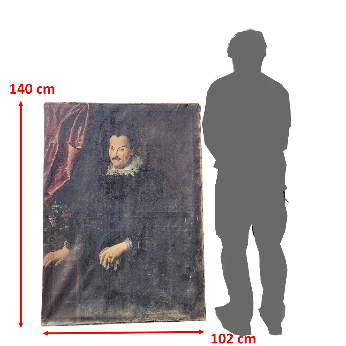 Portrait Of A Gentleman In A Black Suit, 17th Century Period-photo-2