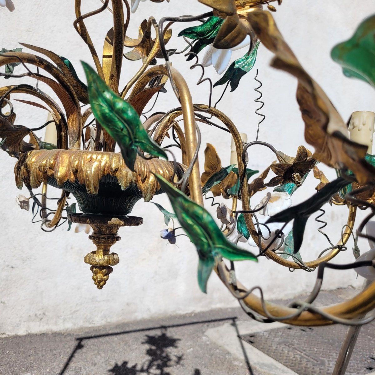 Lustre dit au Liseron, H73cm, début XXème siècle-photo-5