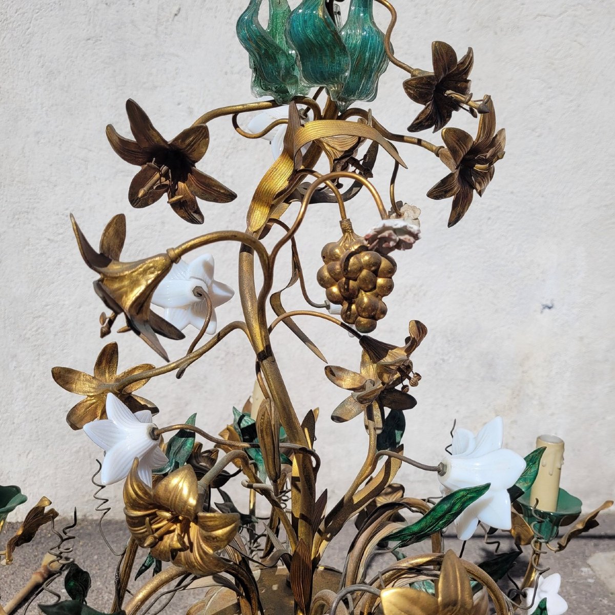 Lustre dit au Liseron, H73cm, début XXème siècle-photo-7