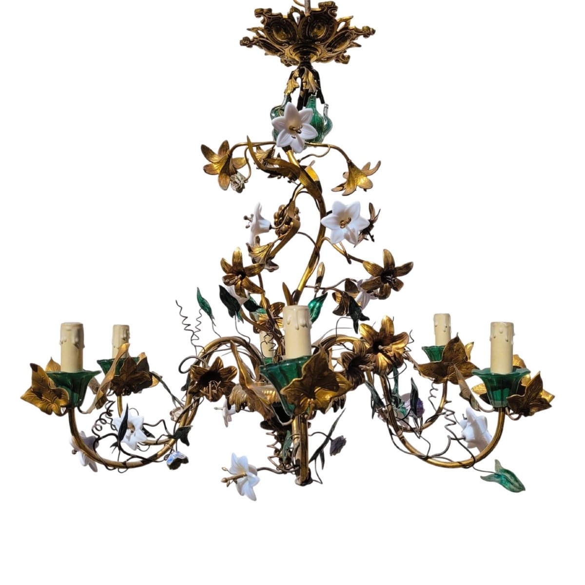 Lustre dit au Liseron, H73cm, début XXème siècle