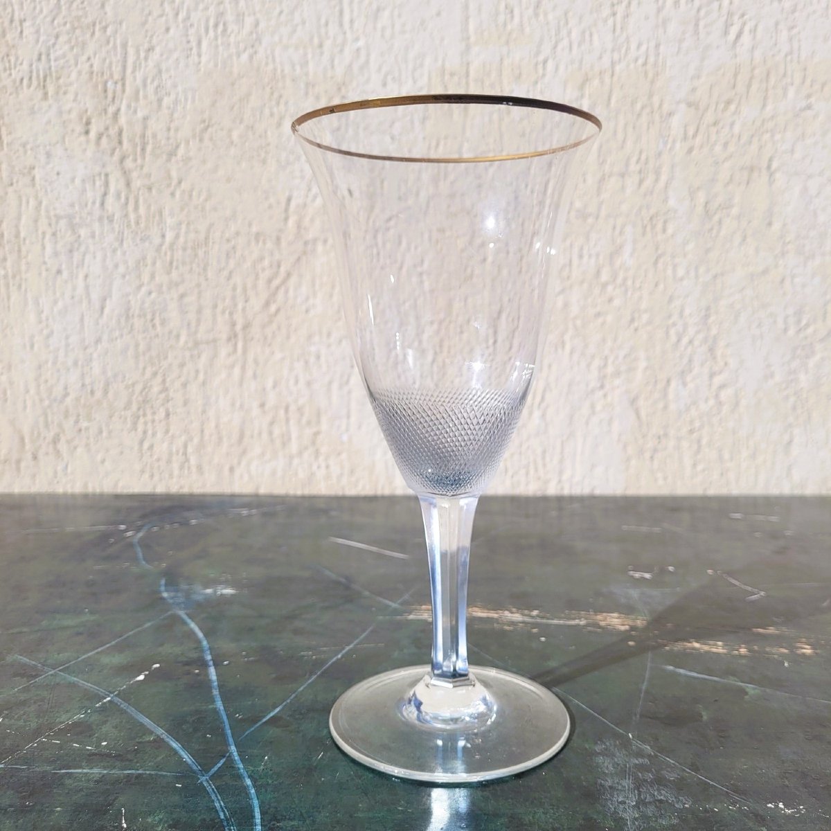 Elégant ensemble de 11 grands verres + 2 carafes, Italie XXème siècle-photo-3