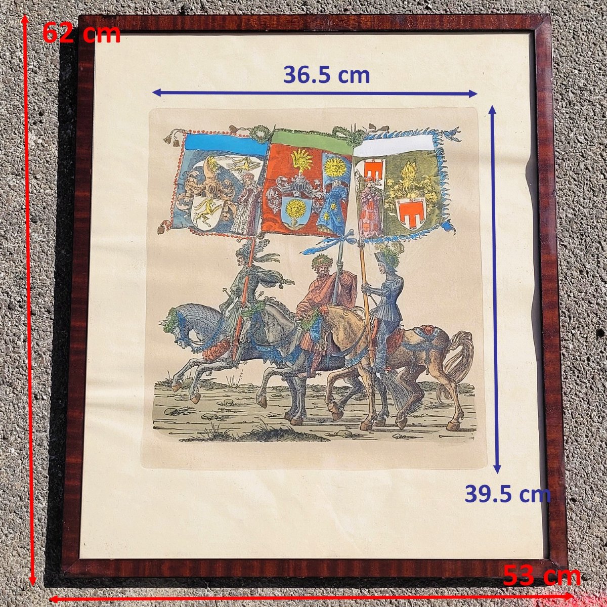 Triomphe de Maximilien, Suite de 4 gravures colorées, XIX/XXème siècle-photo-2