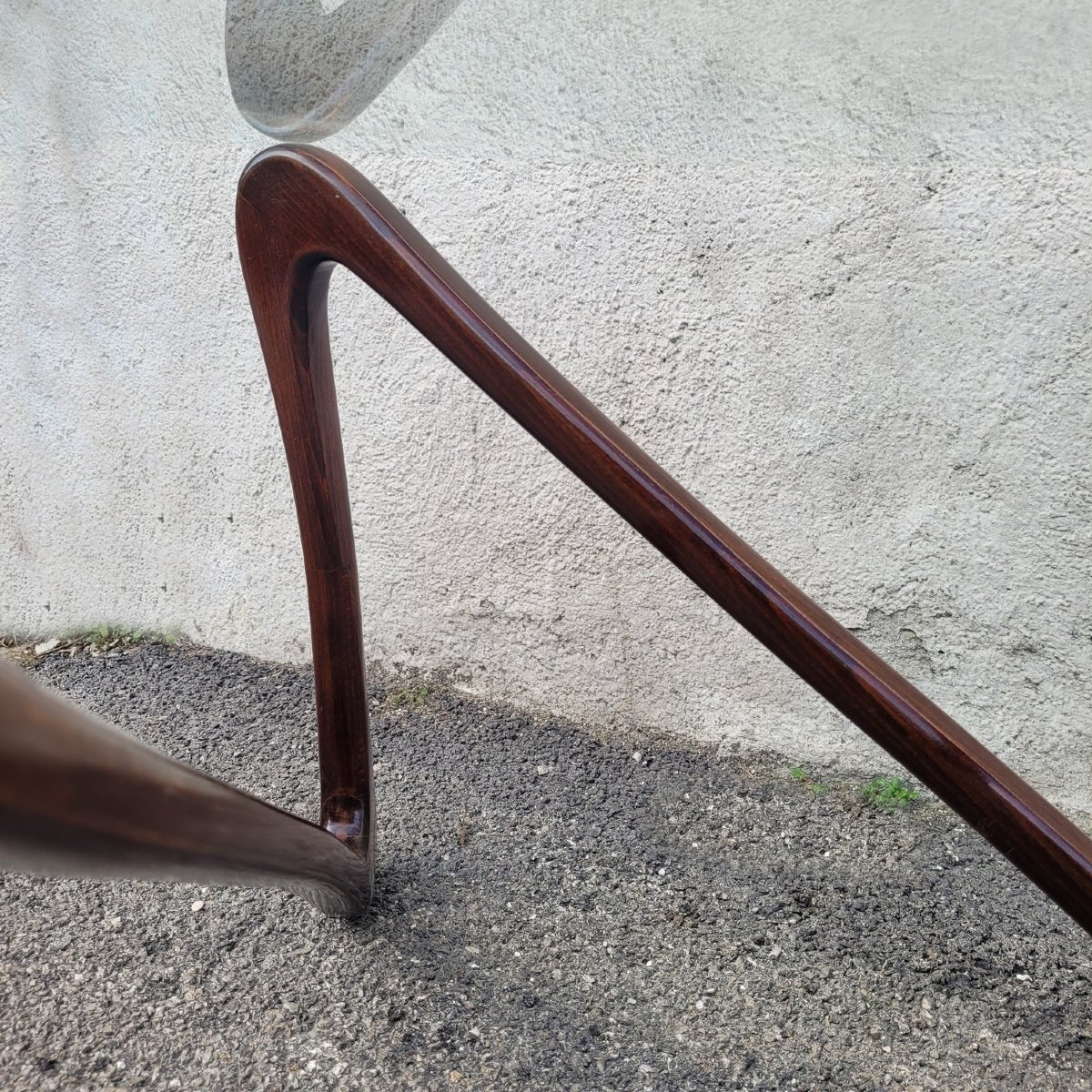Paire de tables basses en bois et verre, design du XXème siècle-photo-6