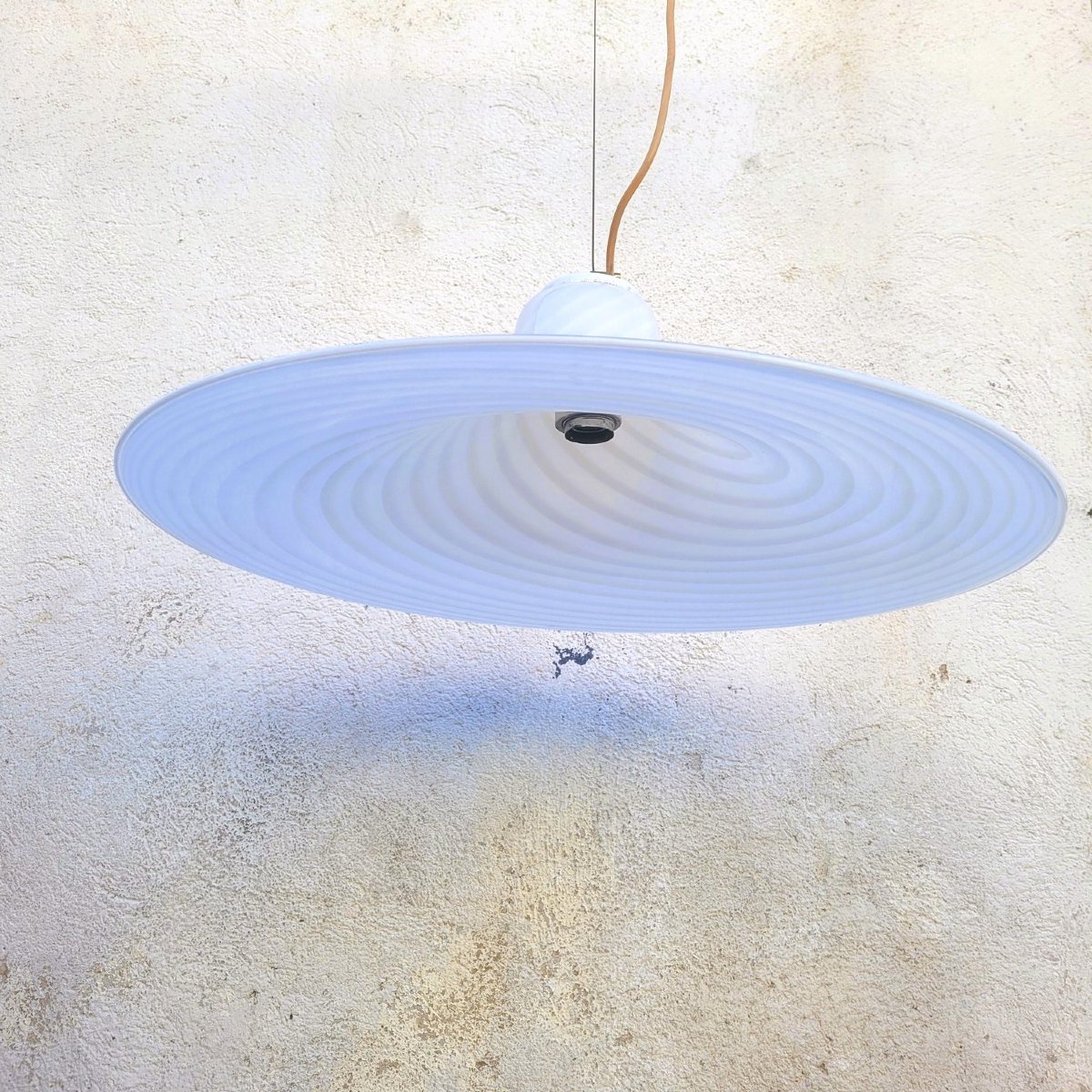 Spiral-shaped Murano Glass Pendant Light, 1970s Design-photo-4