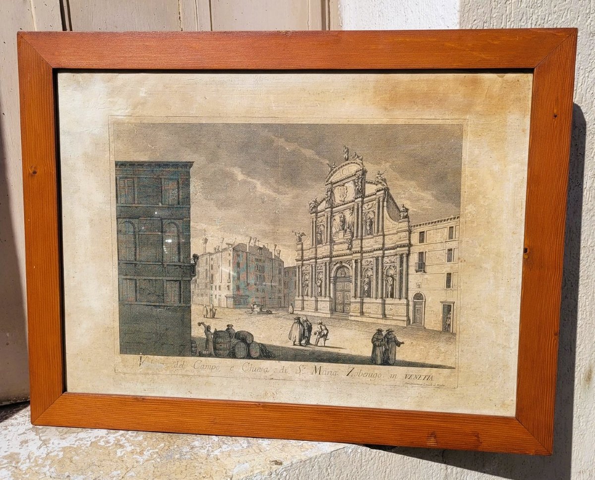 Vues de Venise, suite de 6 gravures encadrées, époque XVIII/XIXème siècle-photo-3