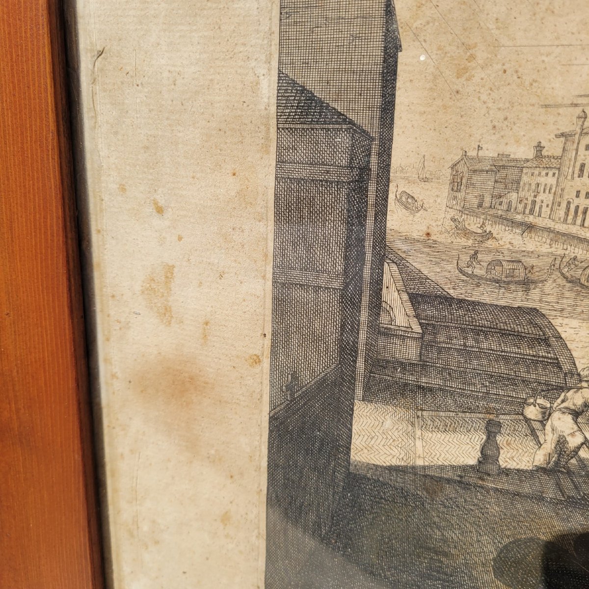 Vues de Venise, suite de 6 gravures encadrées, époque XVIII/XIXème siècle-photo-4