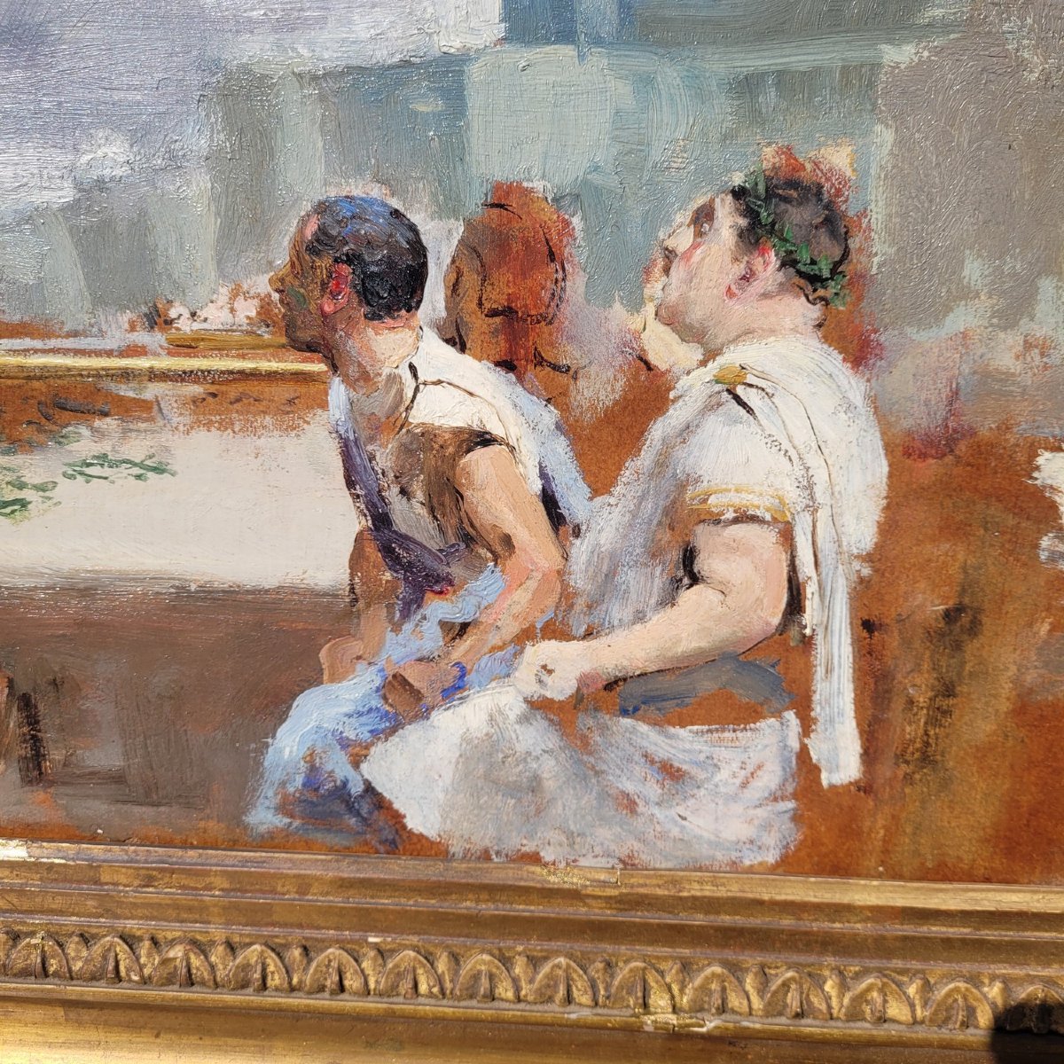 Ancient Scene, The Death Of Caesar, Framed, Late 19th–early 20th Century-photo-3