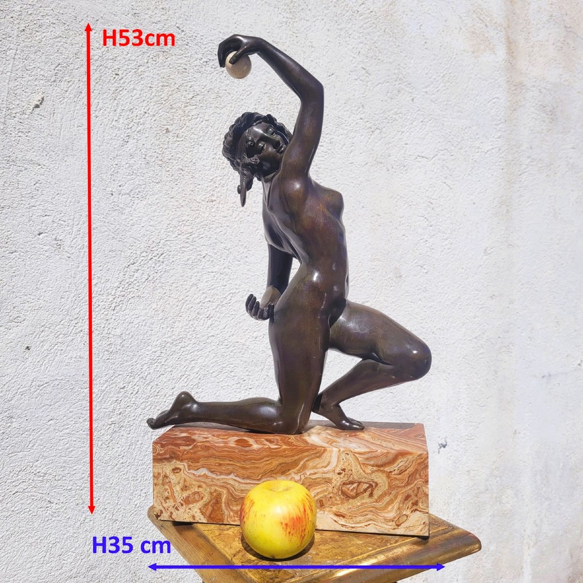 A Gory, Danseuse à la balle en bronze, Art Déco, XXème siècle-photo-2