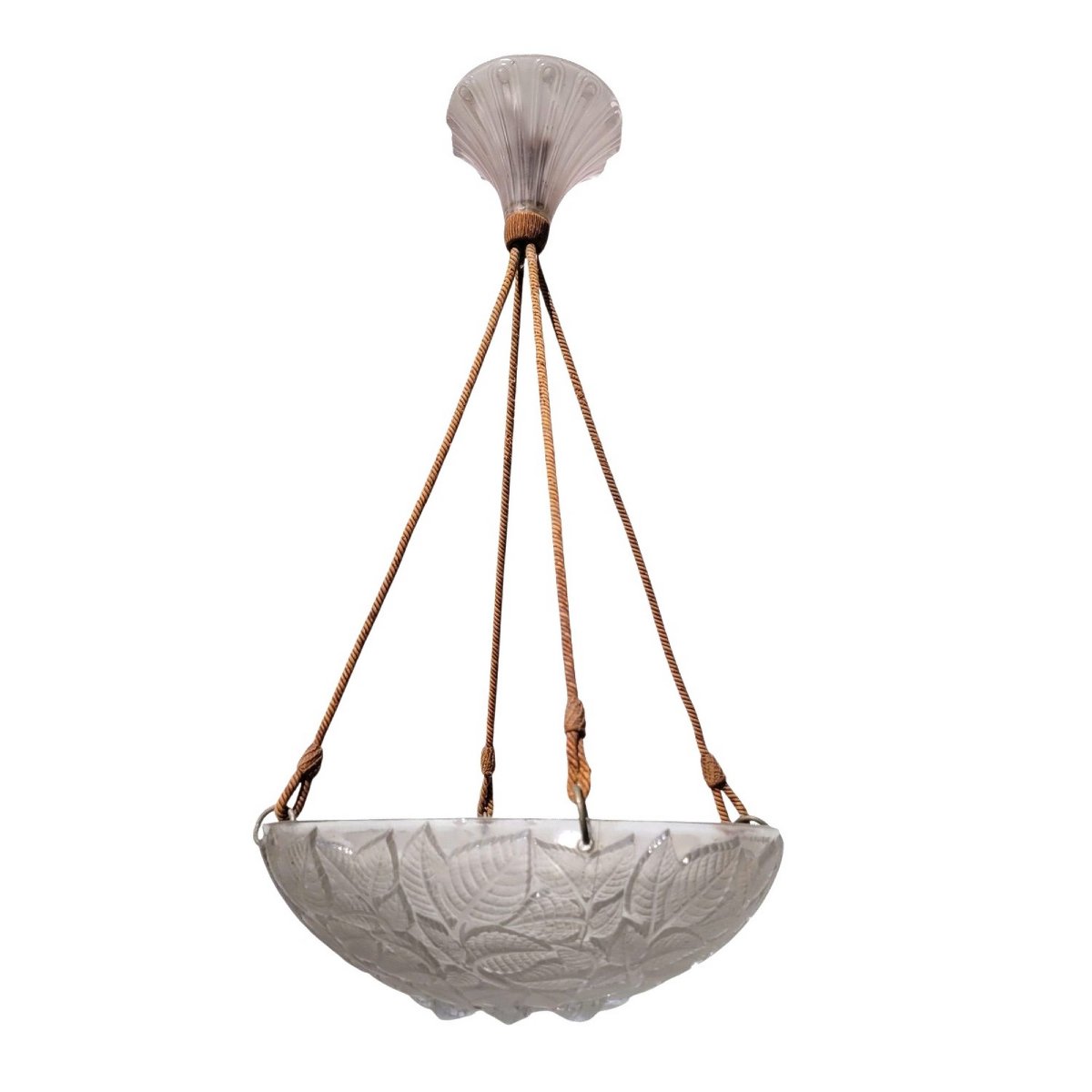 R Lalique, suspension/ plafonnier "Charmes" en verre, Art nouveau