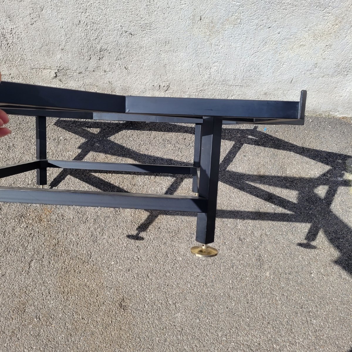 Iron And Onyx Coffee Table, Italy, 1970s-photo-8