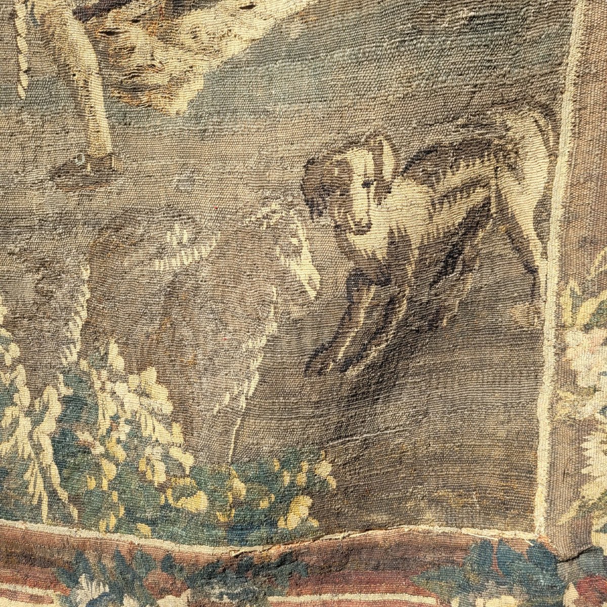 "the Swing," 274x208cm, A Large Wool Tapestry, Likely From Aubusson, 18th Century-photo-1