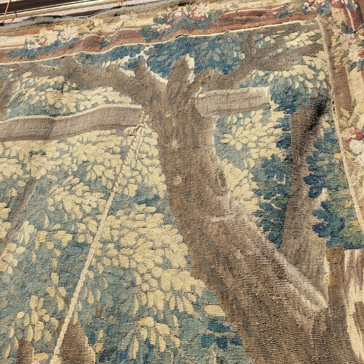 "the Swing," 274x208cm, A Large Wool Tapestry, Likely From Aubusson, 18th Century-photo-2