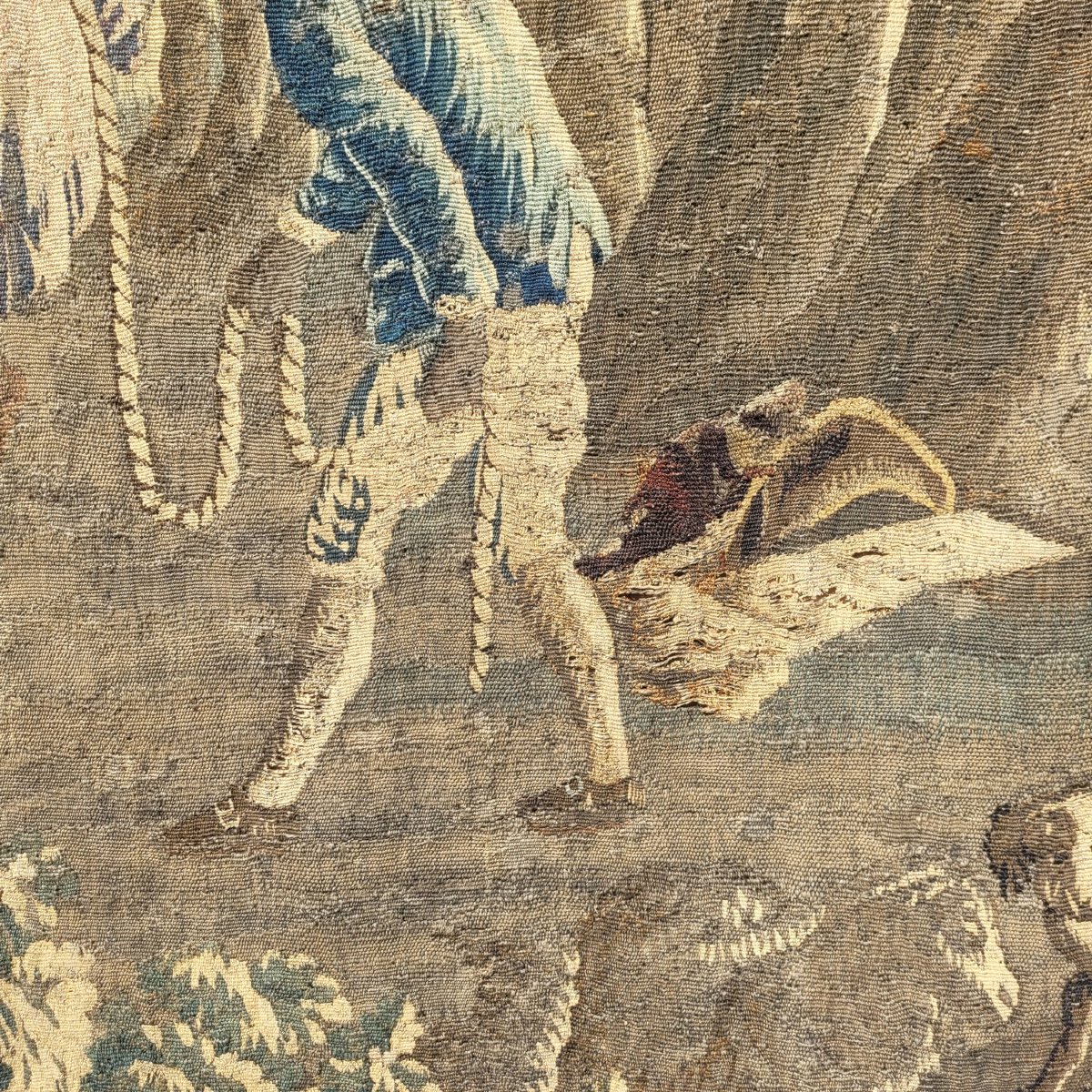 "the Swing," 274x208cm, A Large Wool Tapestry, Likely From Aubusson, 18th Century-photo-5