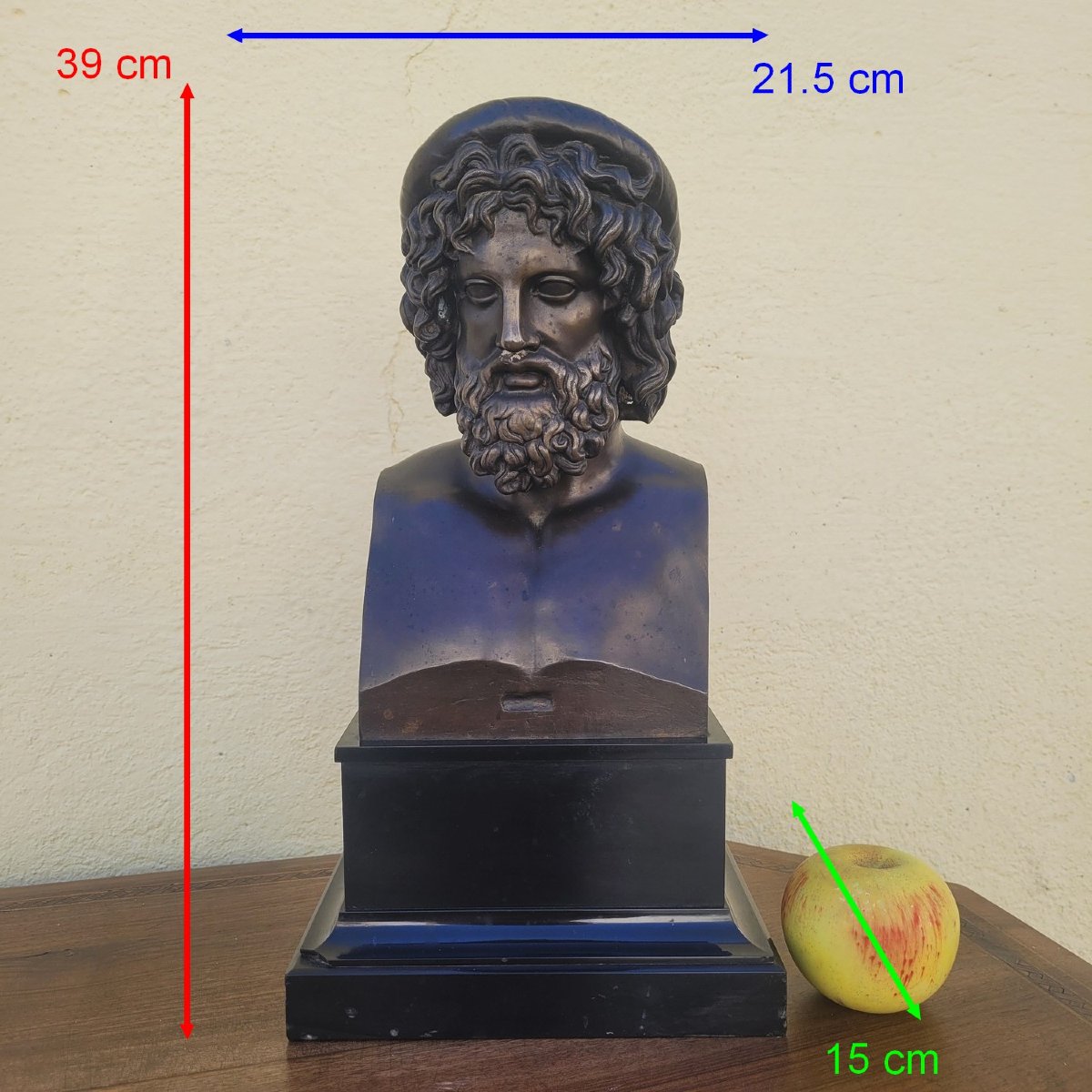 Esculape, Buste en bronze, H39cm, Collas fondeurs, Grand Tour, XIXème siècle-photo-2