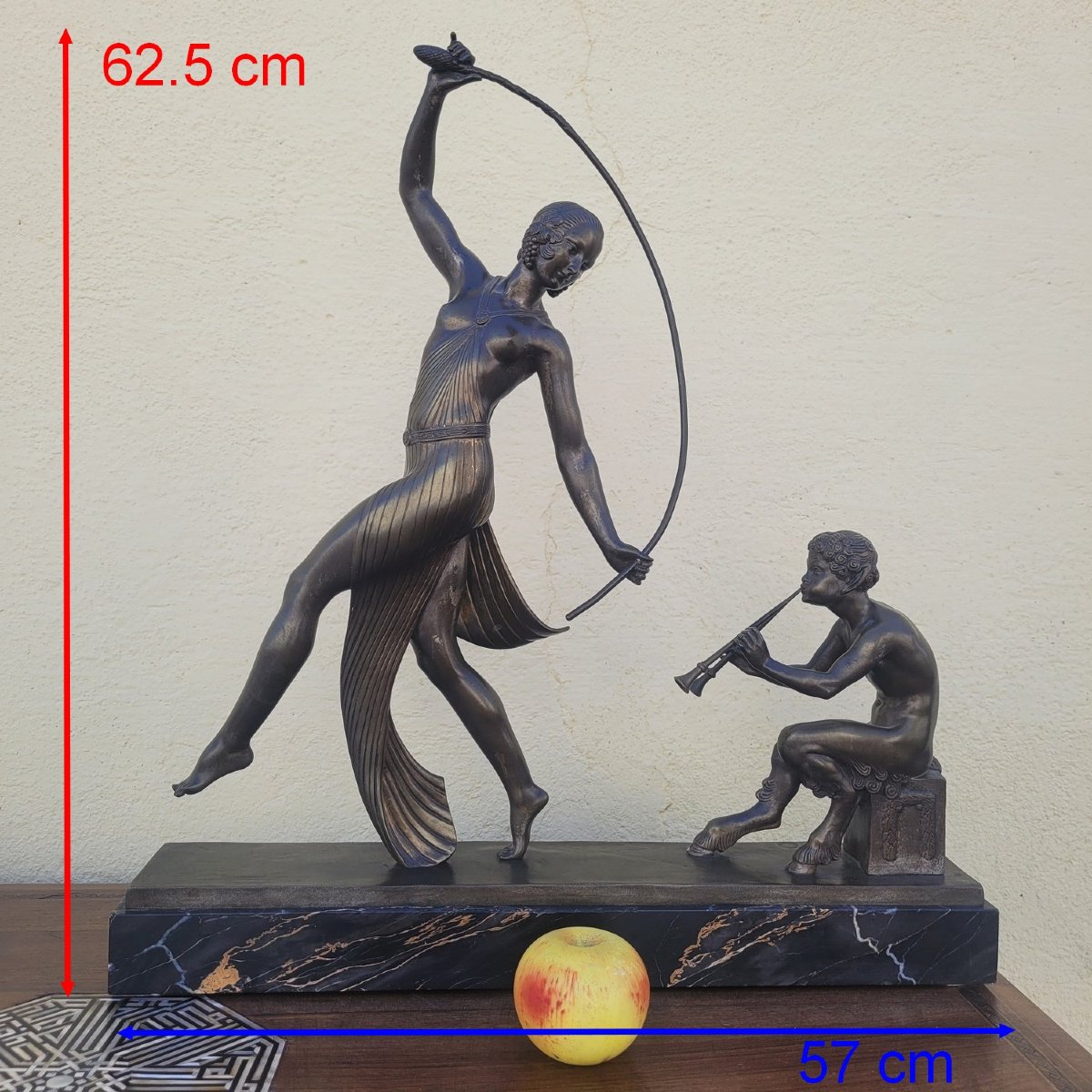 Jd Guirande, Dancer With A Thyrsus, H62.5 Cm, Art Deco Bronze, 20th Century-photo-2