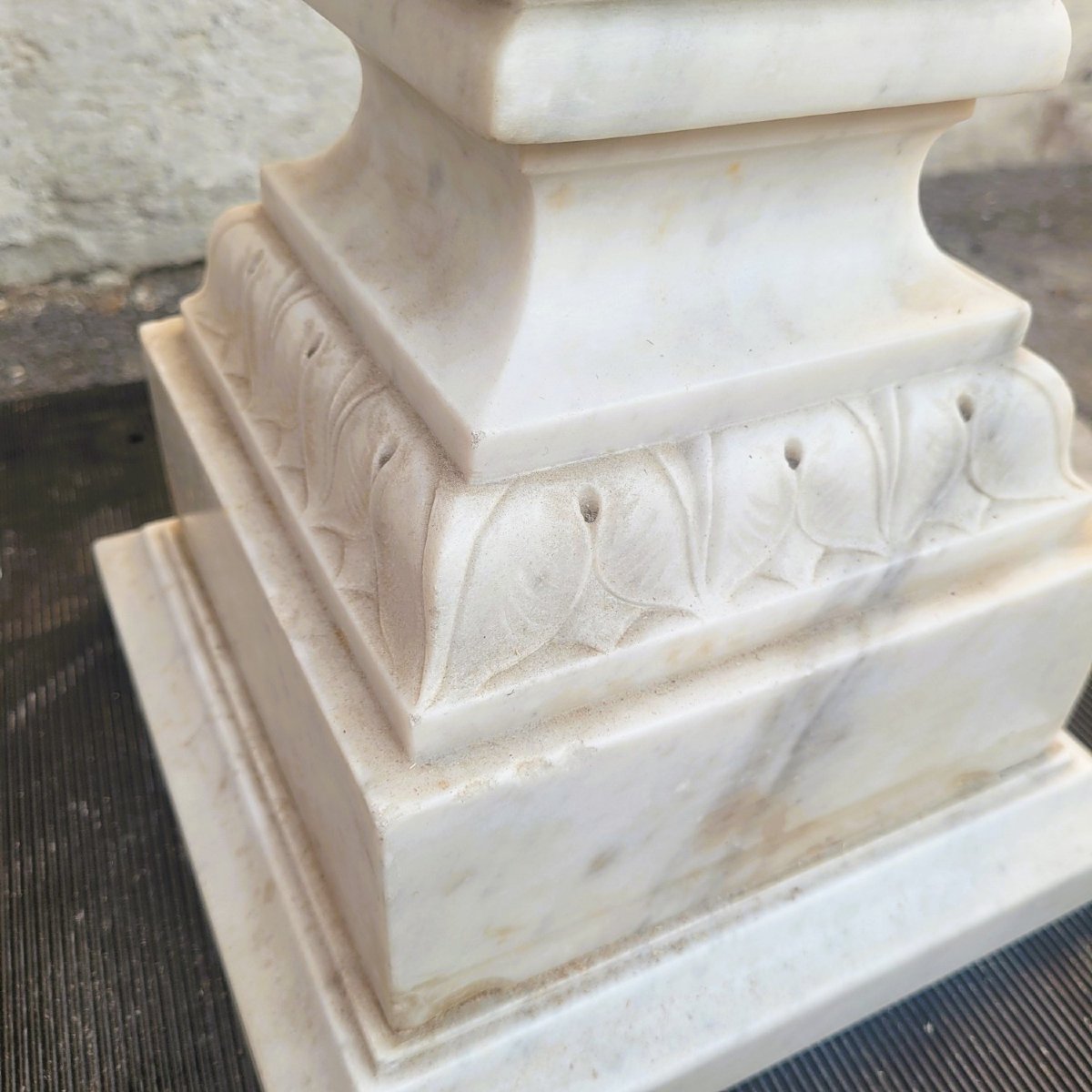 Large Marble Center Console Table, 194 Cm Long, Late 19th–early 20th Century-photo-4