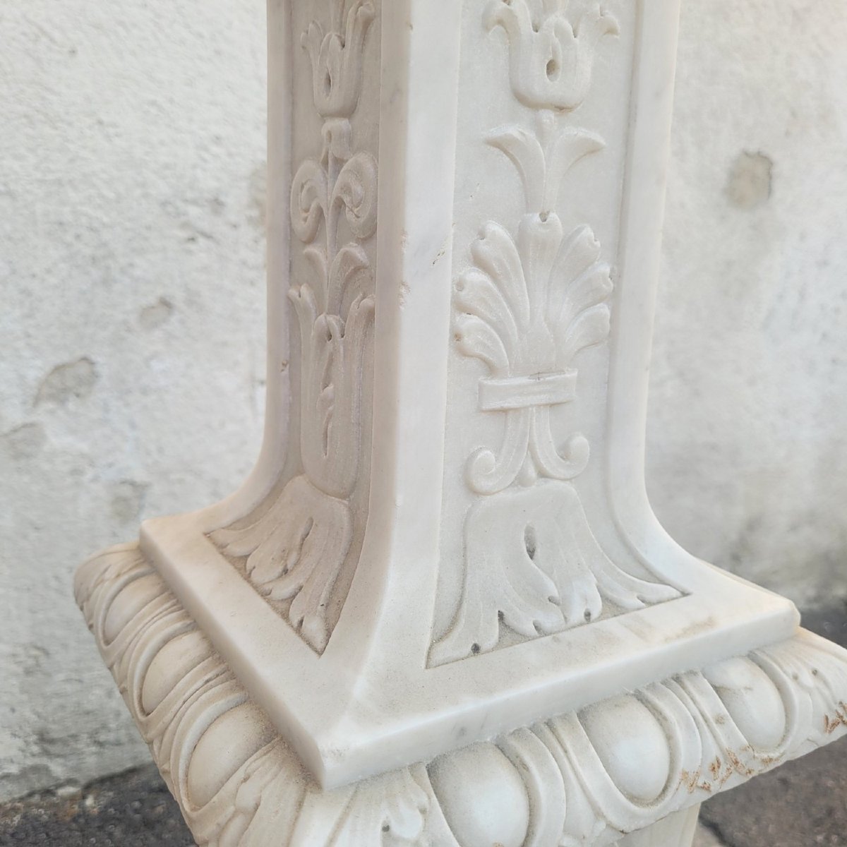 Large Marble Center Console Table, 194 Cm Long, Late 19th–early 20th Century-photo-1