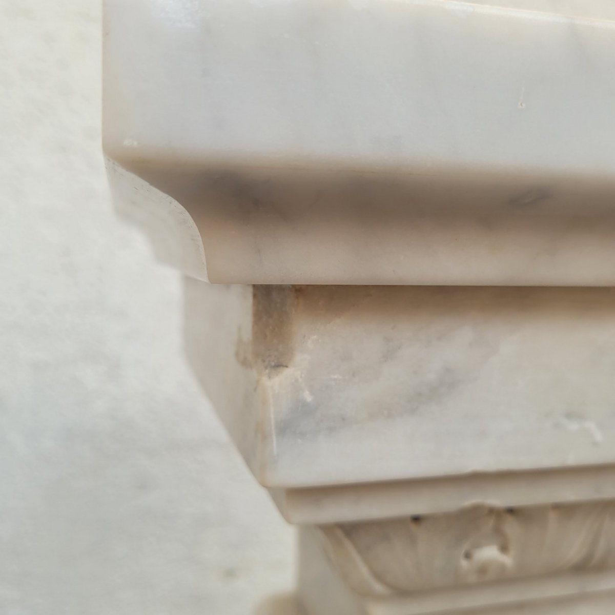 Large Marble Center Console Table, 194 Cm Long, Late 19th–early 20th Century-photo-2