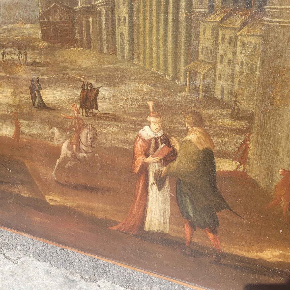 Pair Of Architectural Views, 150x115cm Italy, 17th Century-photo-5
