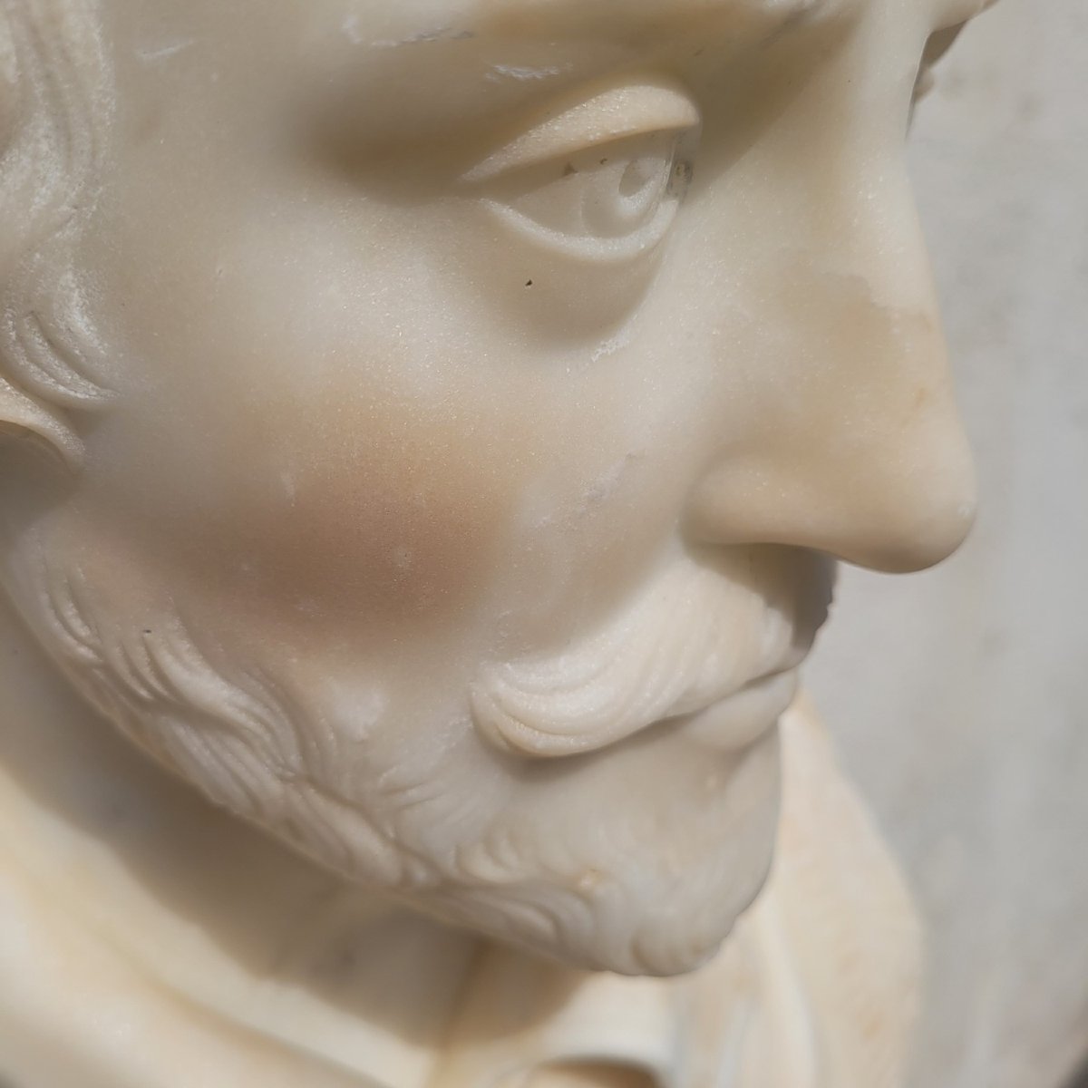 Shakespeare, Buste H70m,  marbre blanc, XIXème siècle-photo-4
