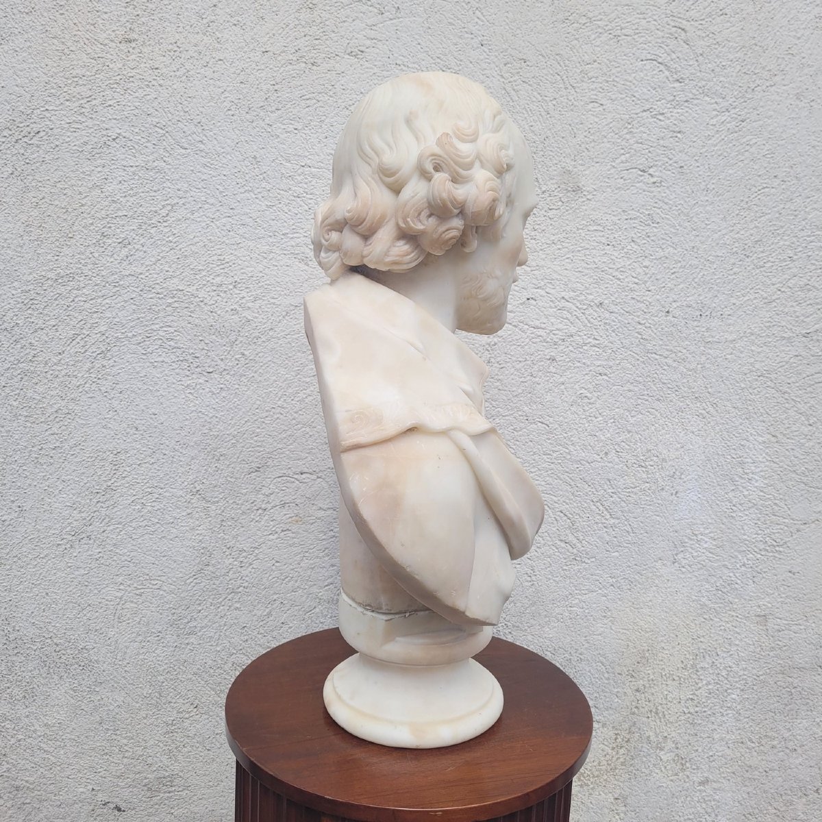 Shakespeare, Buste H70m,  marbre blanc, XIXème siècle-photo-4