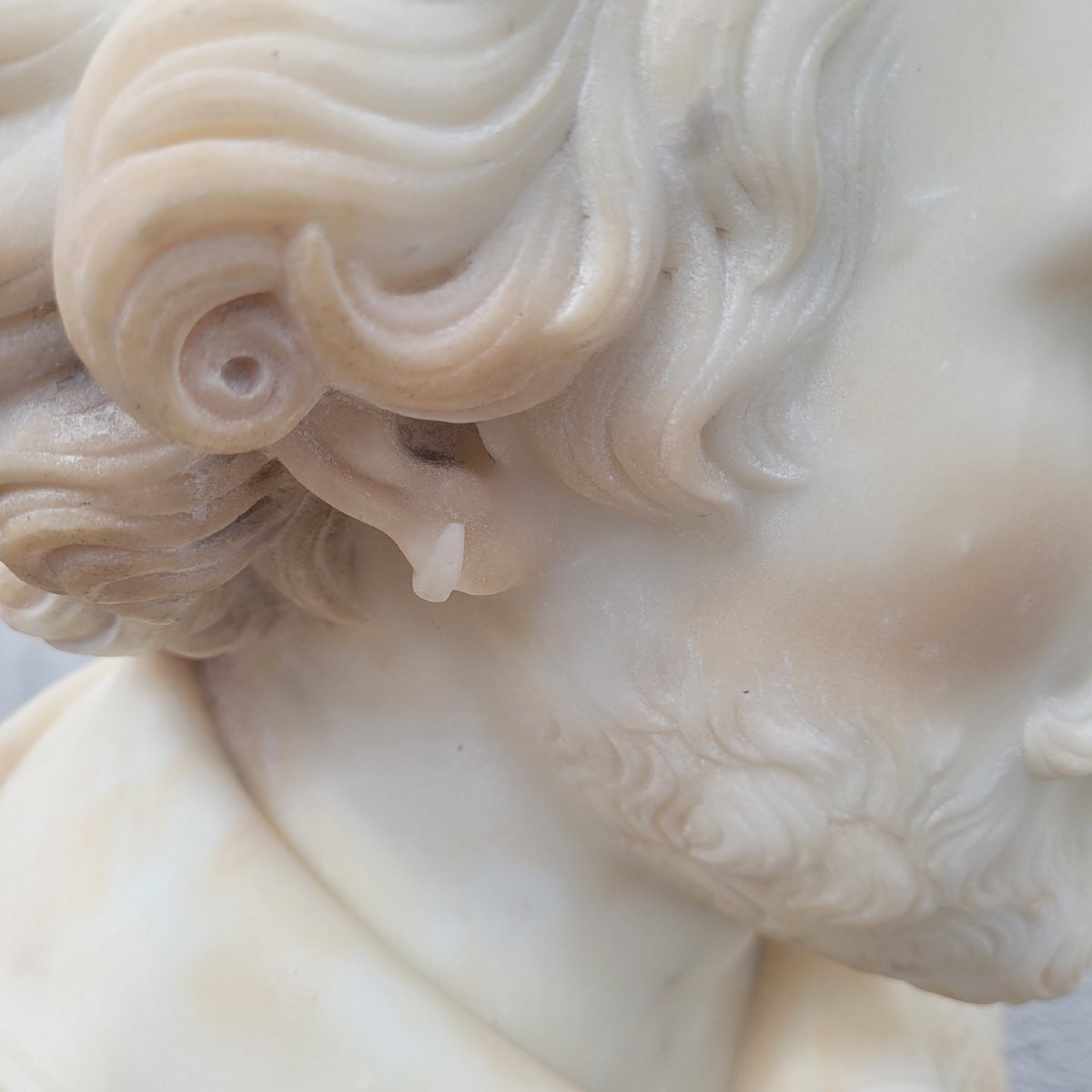 Shakespeare, Buste H70m,  marbre blanc, XIXème siècle-photo-7