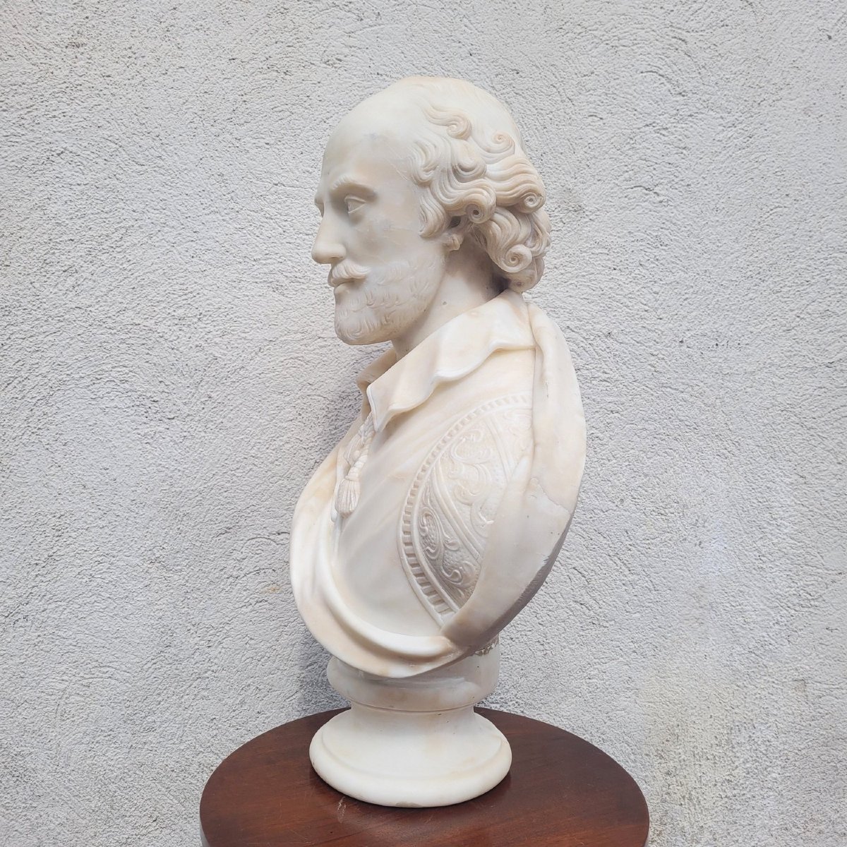 Shakespeare, Buste H70m,  marbre blanc, XIXème siècle-photo-8