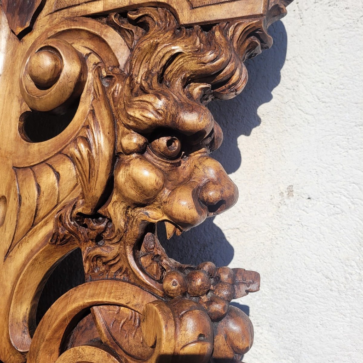 Very Large Mirror, 234 Cm High, Carved Wood, 19th-century Italy-photo-2