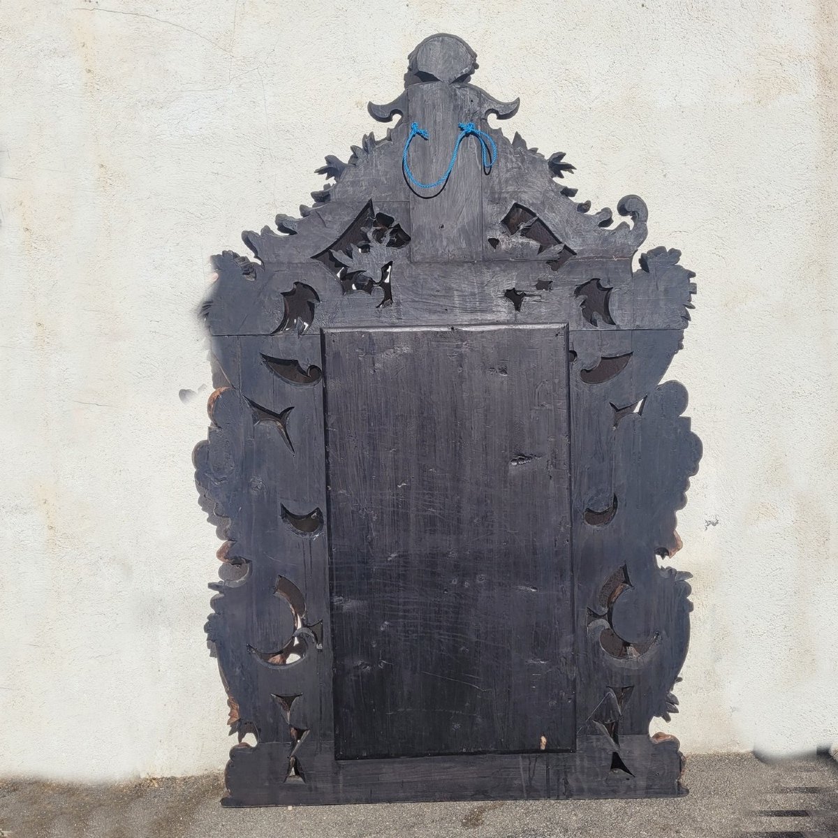 Very Large Mirror, 234 Cm High, Carved Wood, 19th-century Italy-photo-7