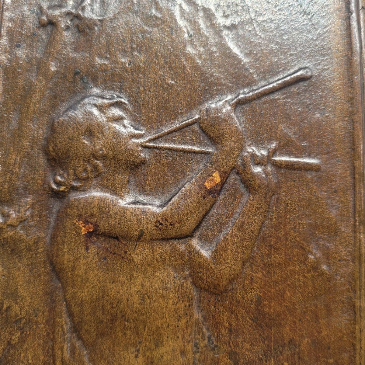 D'apres G Dupré, L'Enigme, sujet mythologique en bronze haut relief, XXème siècle-photo-2