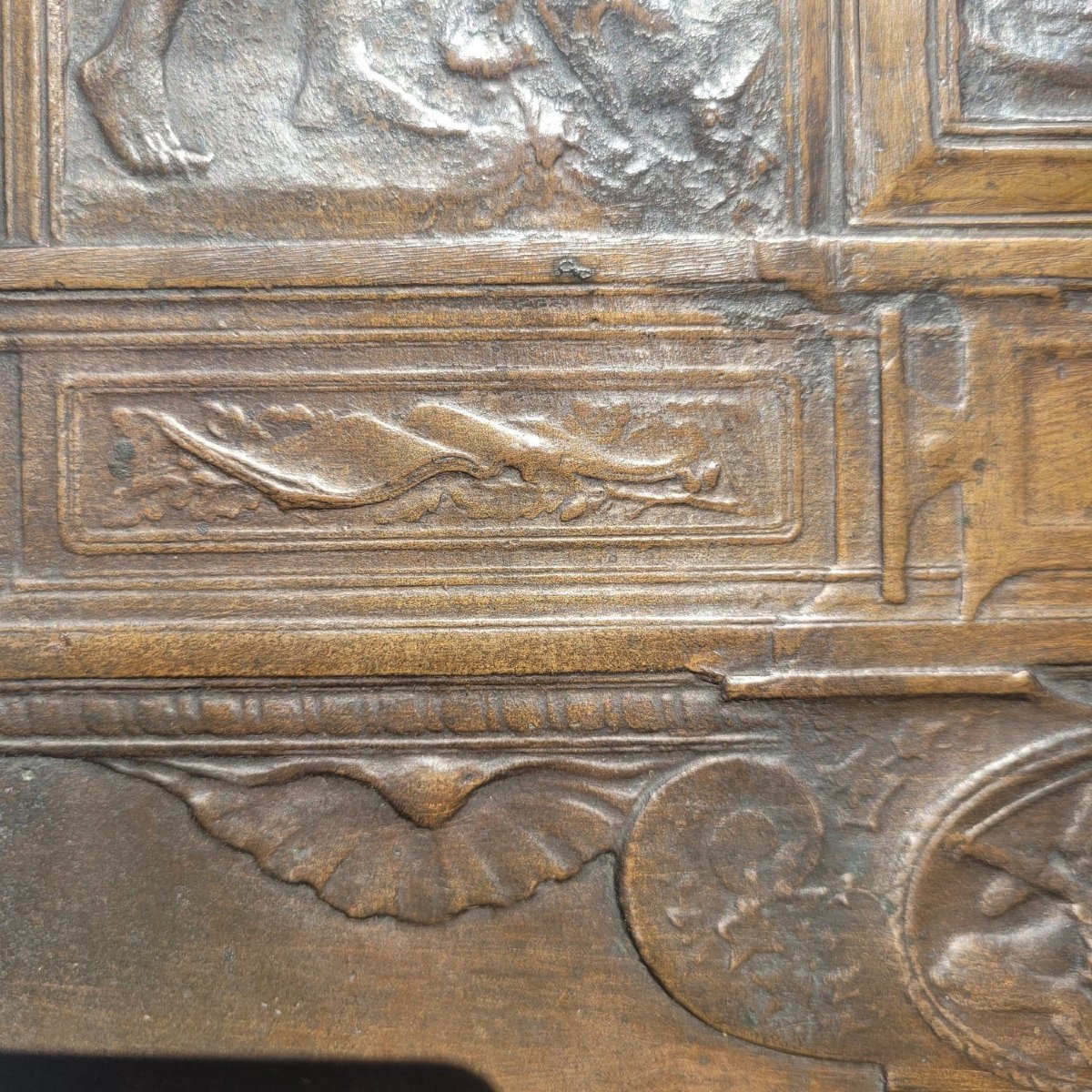 D'apres G Dupré, L'Enigme, sujet mythologique en bronze haut relief, XXème siècle-photo-3