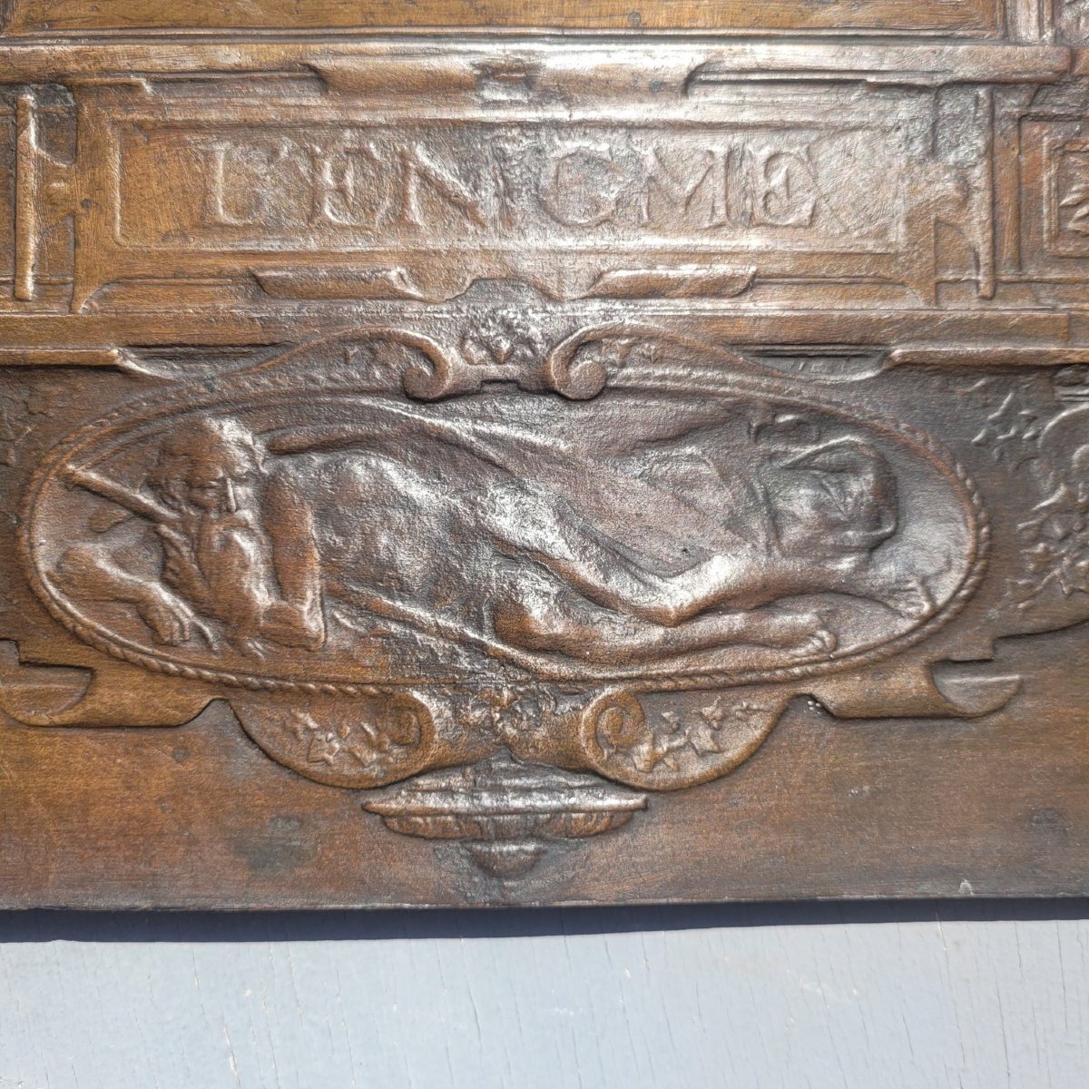 D'apres G Dupré, L'Enigme, sujet mythologique en bronze haut relief, XXème siècle-photo-4
