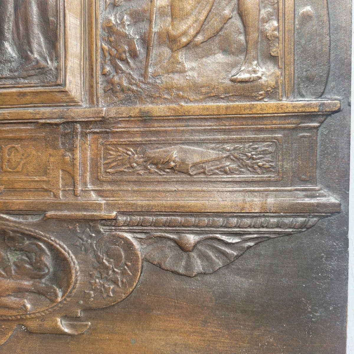 D'apres G Dupré, L'Enigme, sujet mythologique en bronze haut relief, XXème siècle-photo-5