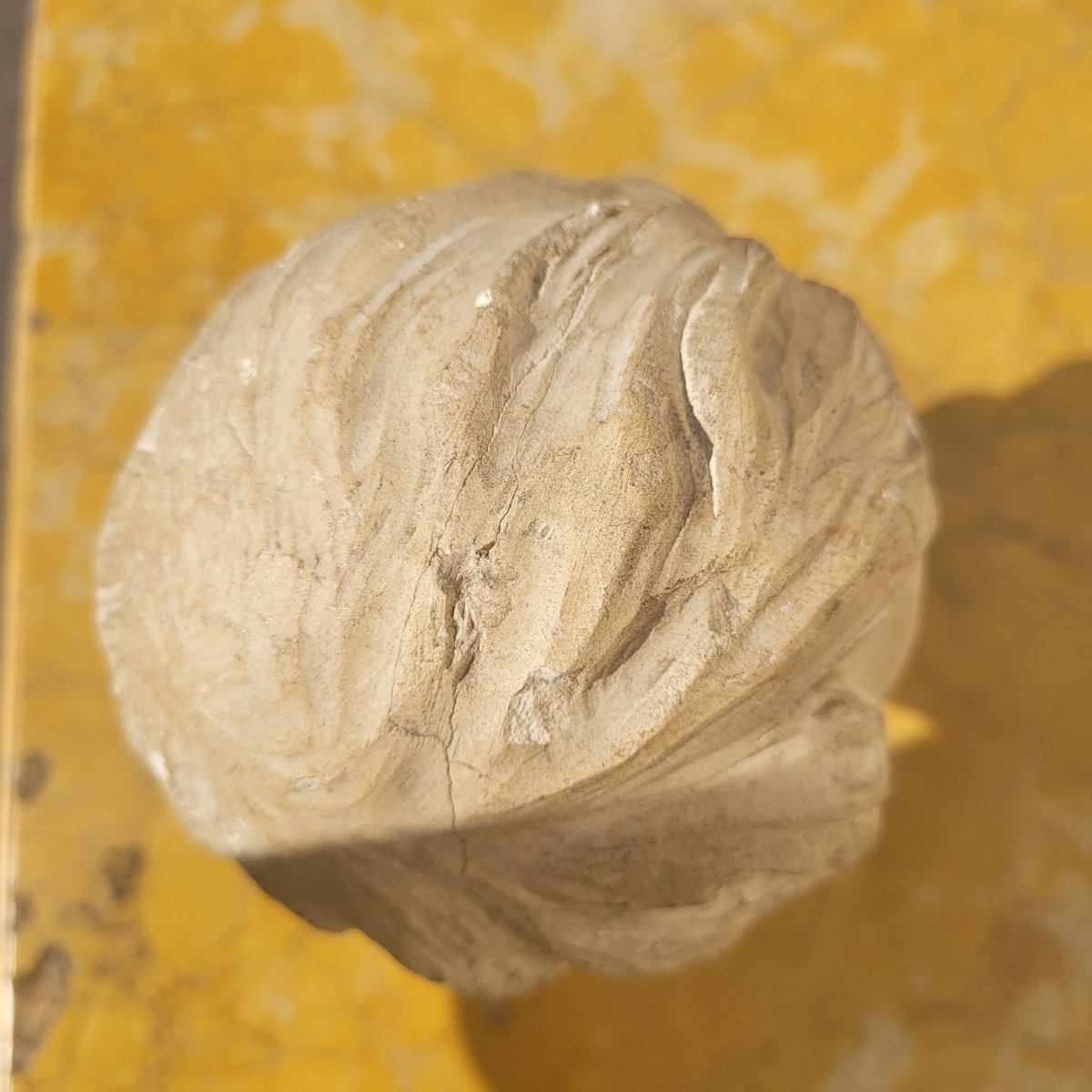Sculpture Tête d'enfant en pierre, XVII/XVIIIème siècle-photo-6