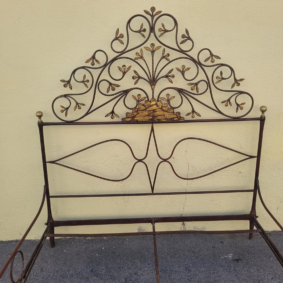 Painted Iron Genoese Bed, W150 Cm, Early 19th Century-photo-2