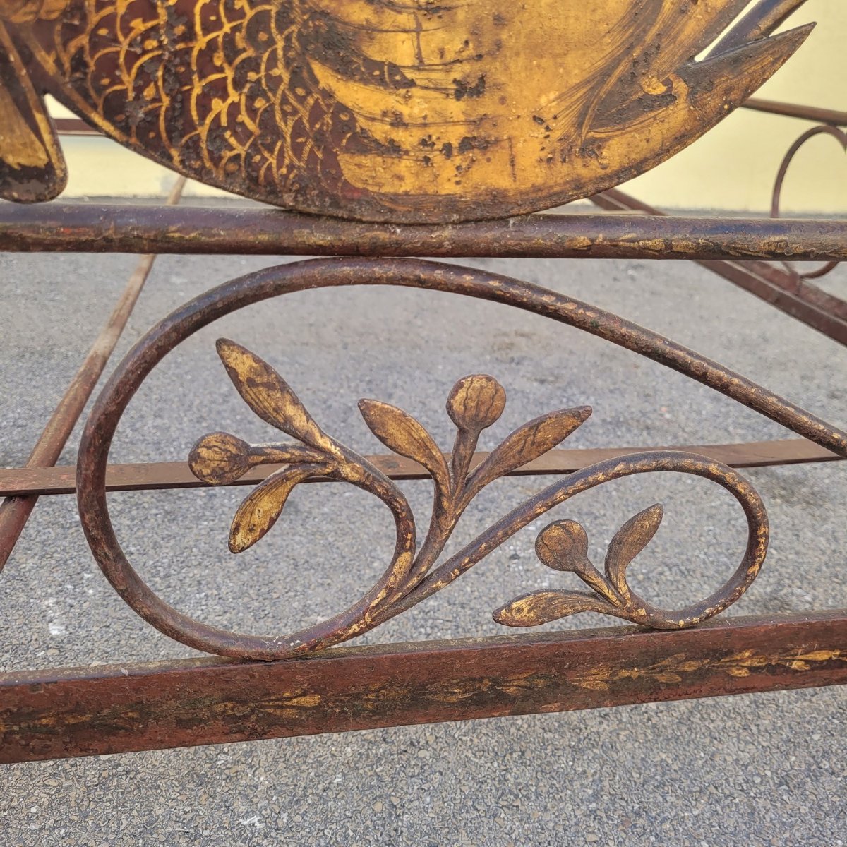 Painted Iron Genoese Bed, W150 Cm, Early 19th Century-photo-6