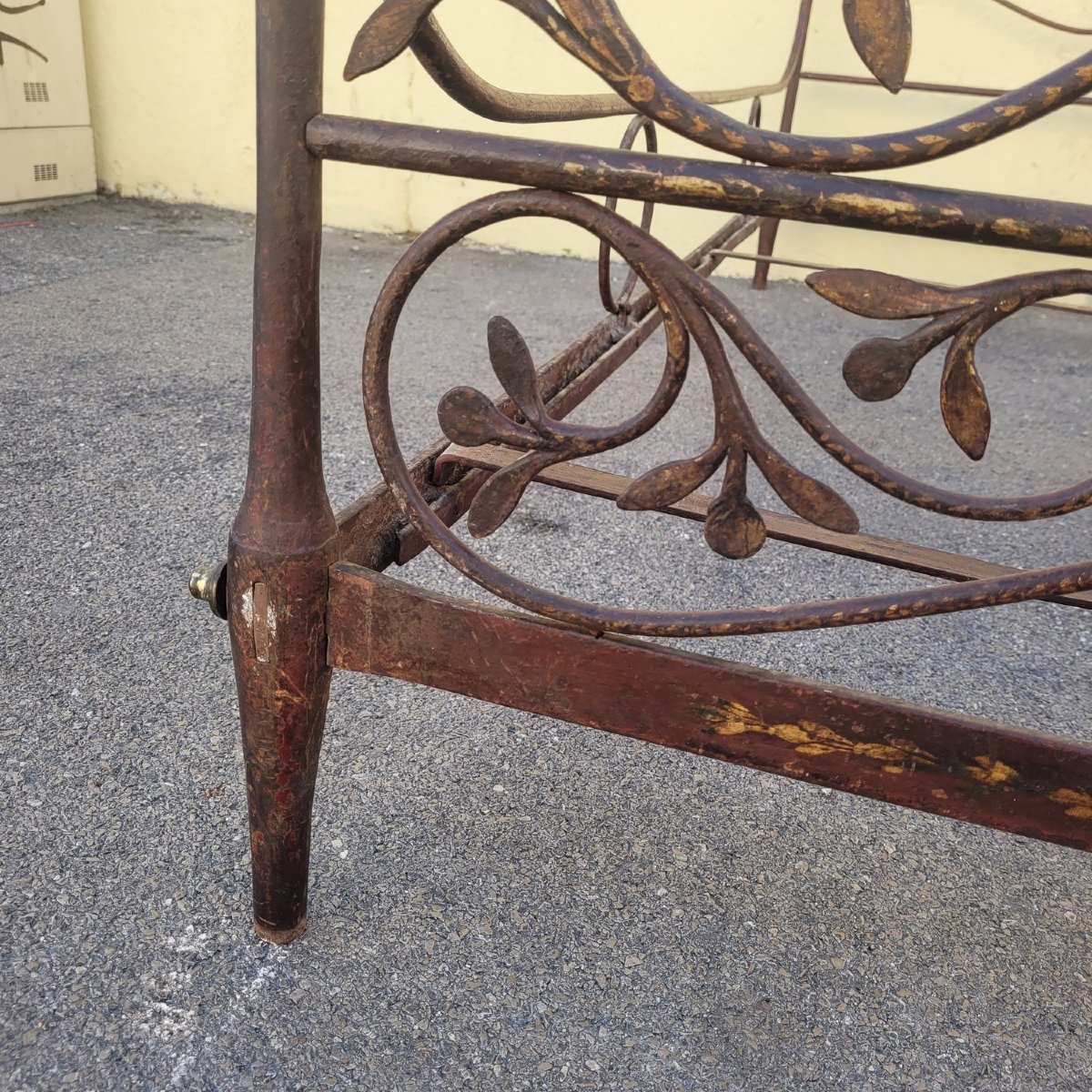 Painted Iron Genoese Bed, W150 Cm, Early 19th Century-photo-8