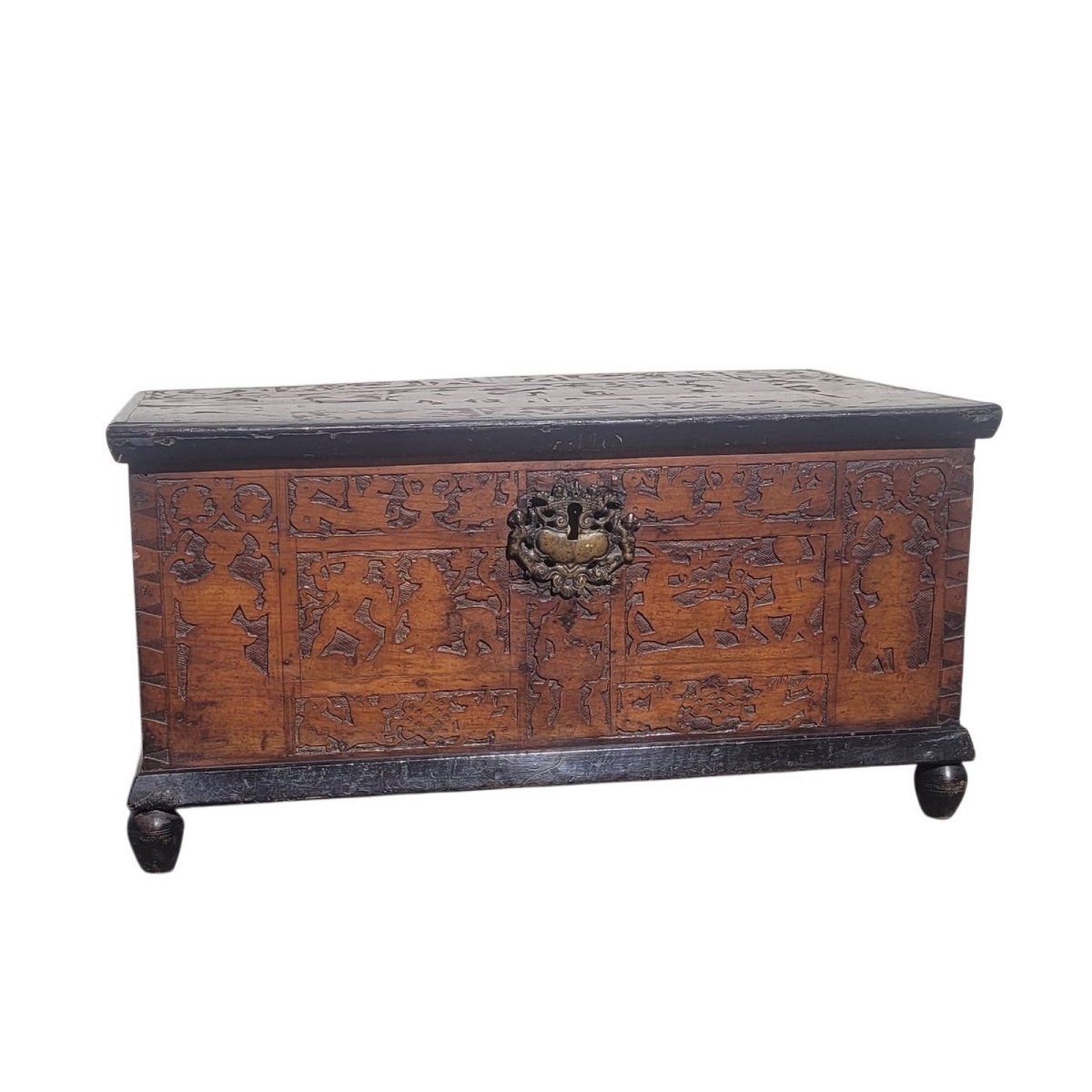 Rare Pyrographed Cedar Chest, Venice, 17th Century