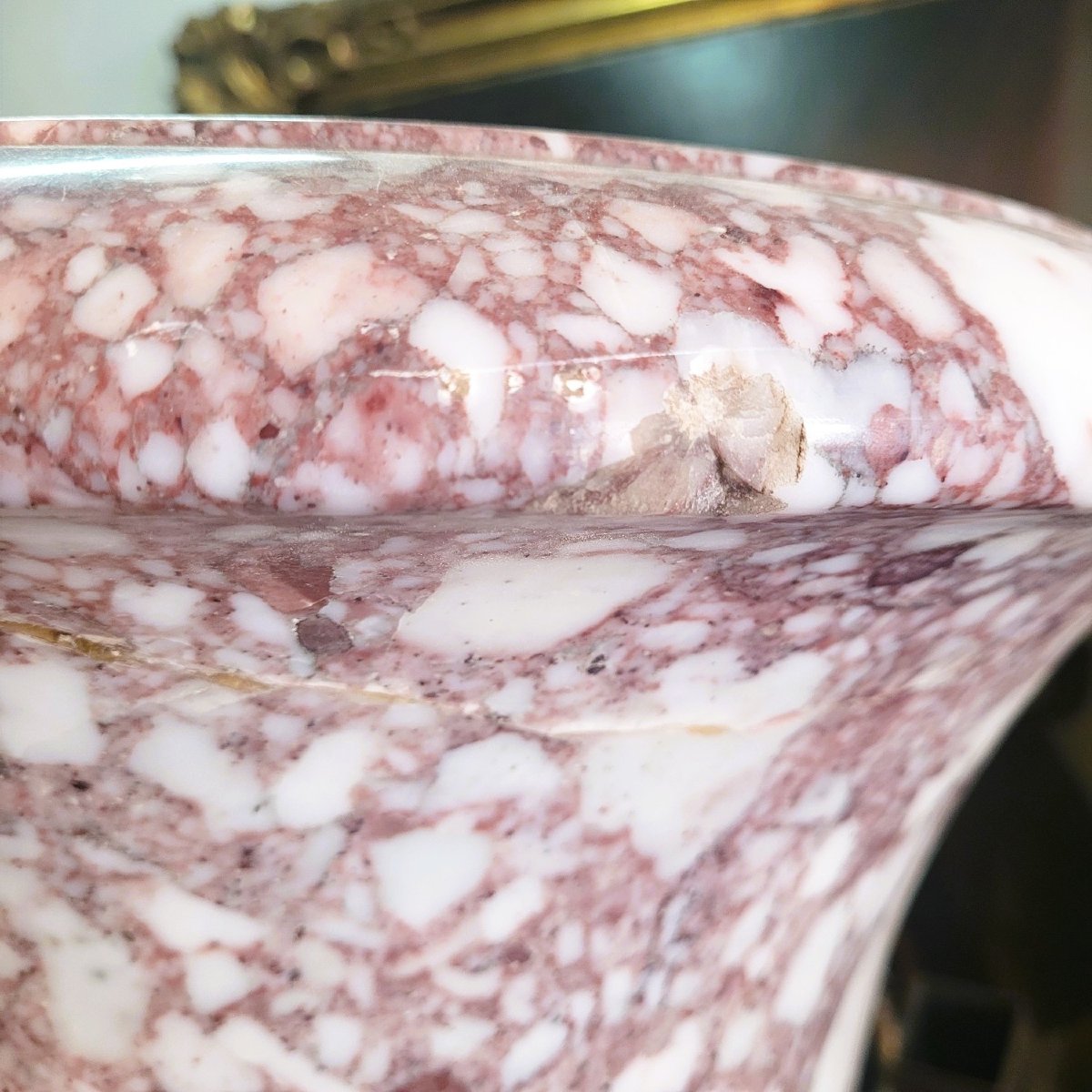 Medici Vase On A Marble Column, H171cm,  Mid-20th Century-photo-4
